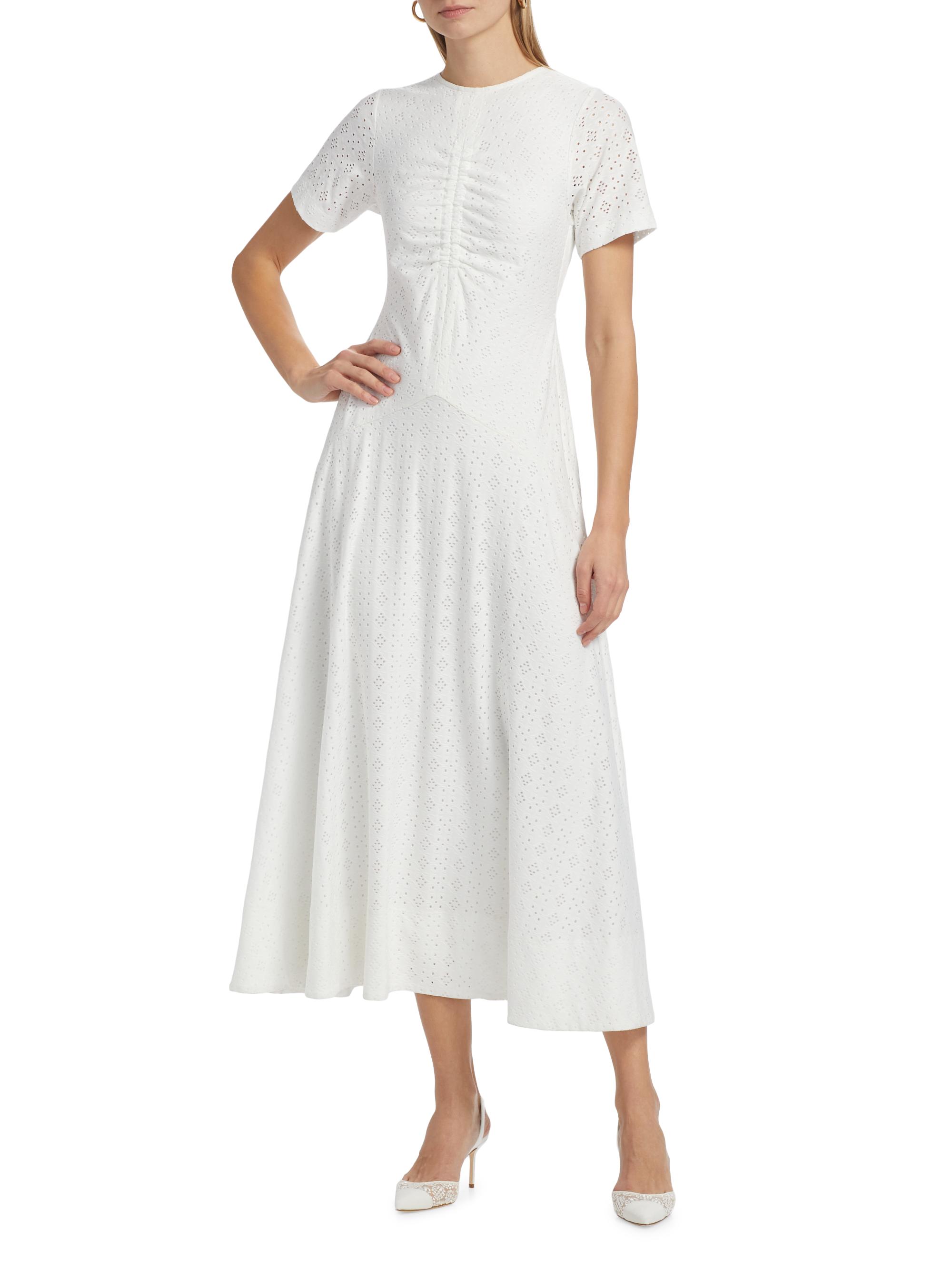 Derek Lam 10 Crosby Olympia Eyelet Ruched Maxi Dress | Saks Fifth