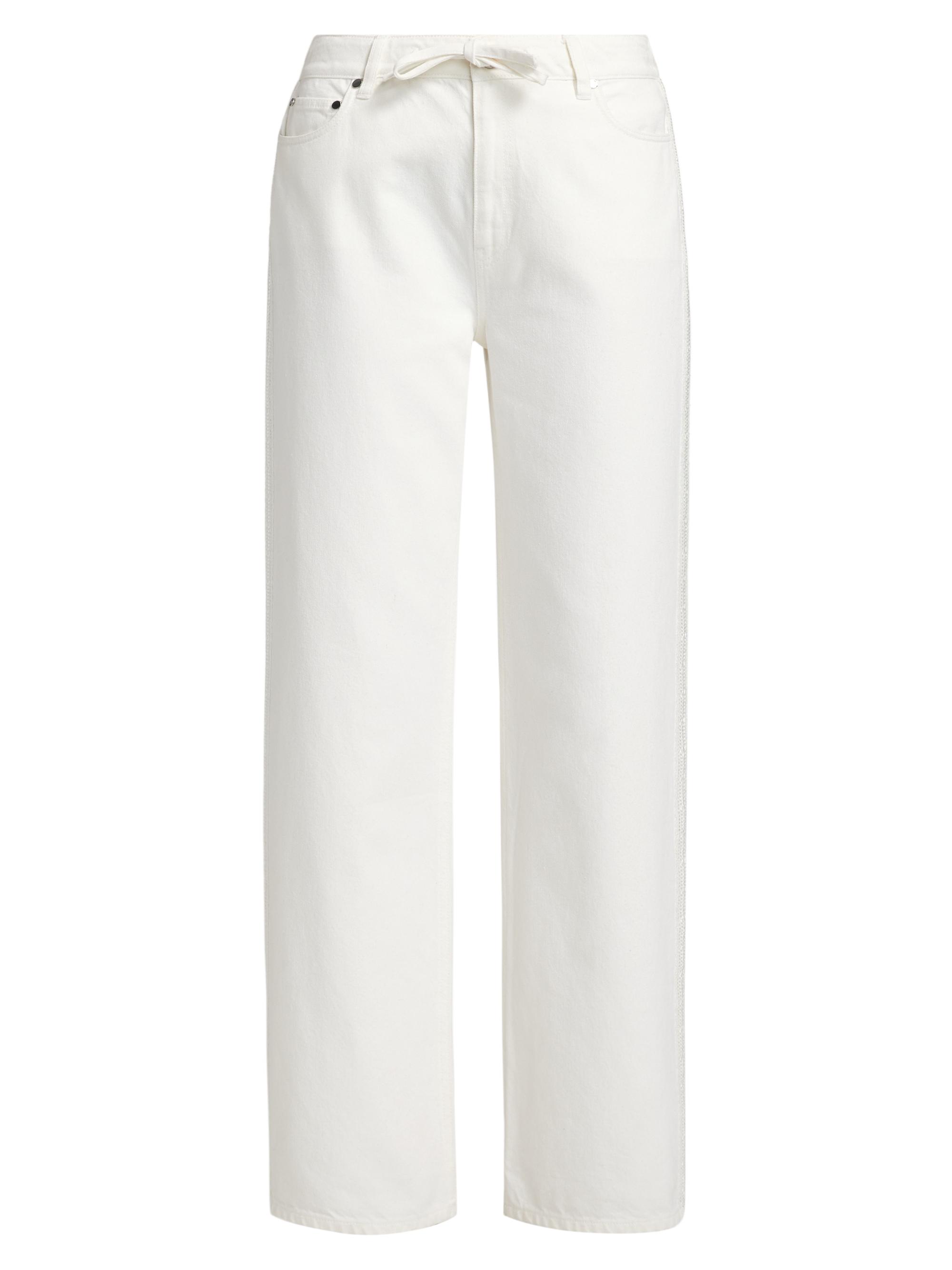 Derek Lam 10 Crosby Women's Dunn Crochet-Trim Wide-Leg Jeans - Blanc De Blanc