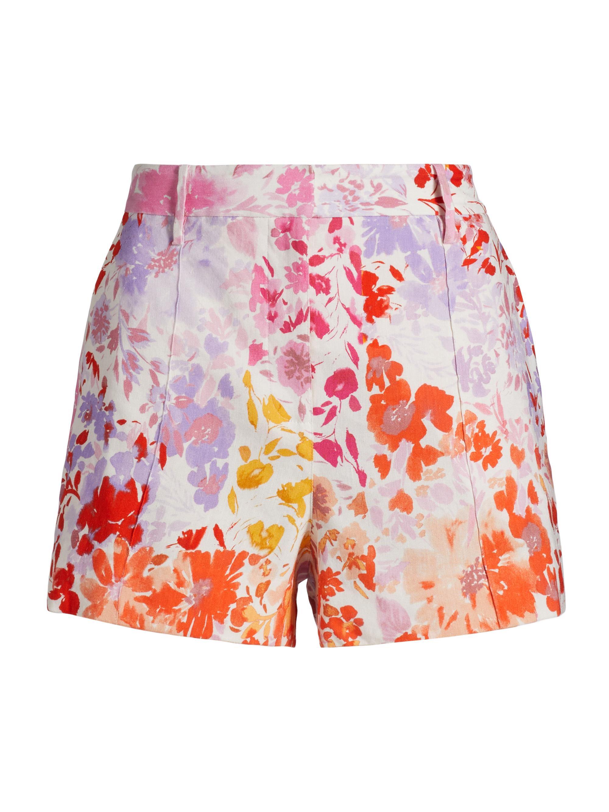Derek Lam 10 Crosby Women's Freja Floral Stretch-Linen Shorts - Rose Multi