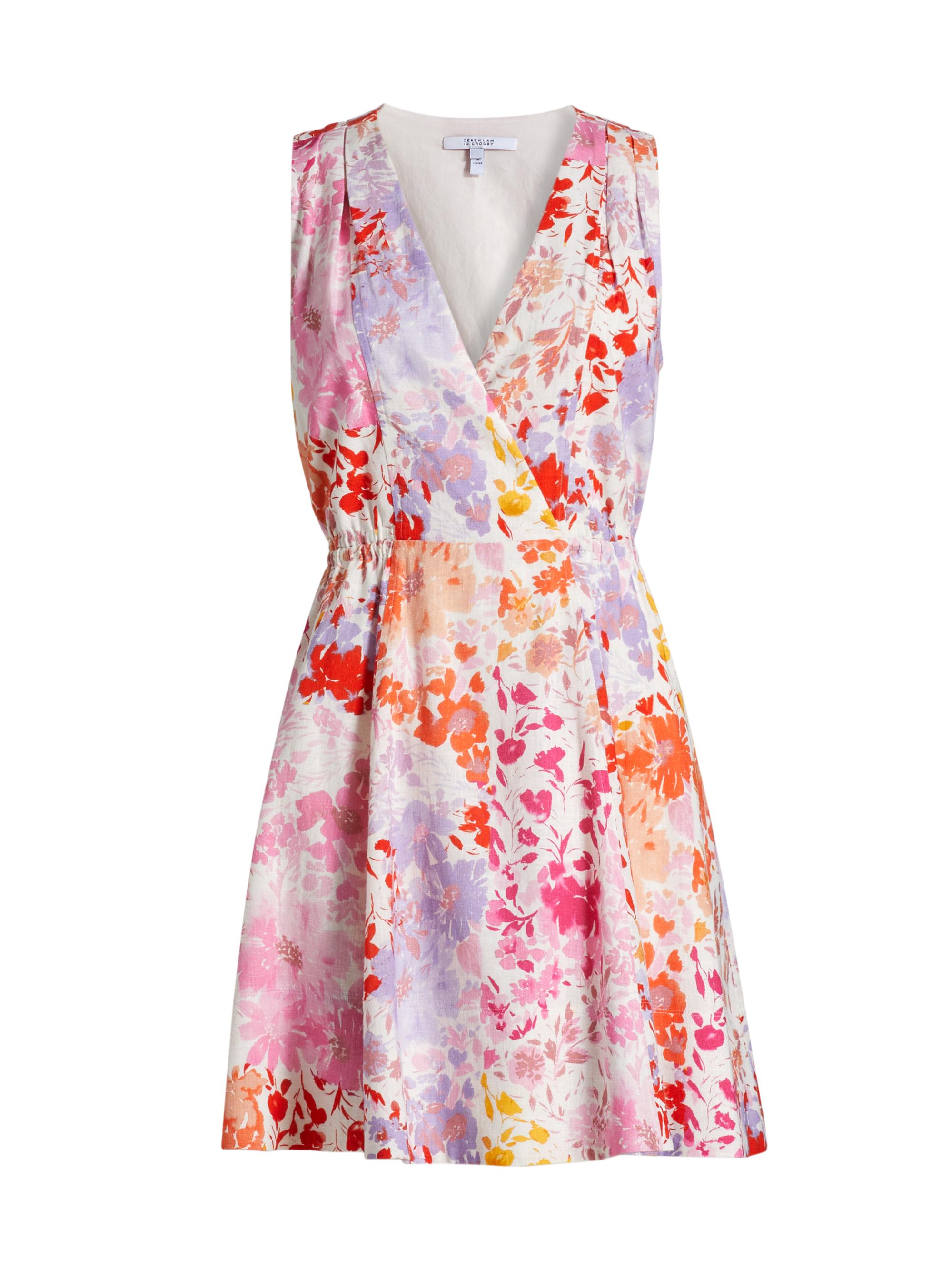 Derek Lam 10 Crosby Women's Tia Floral Linen-Blend Minidress - Rose Multi