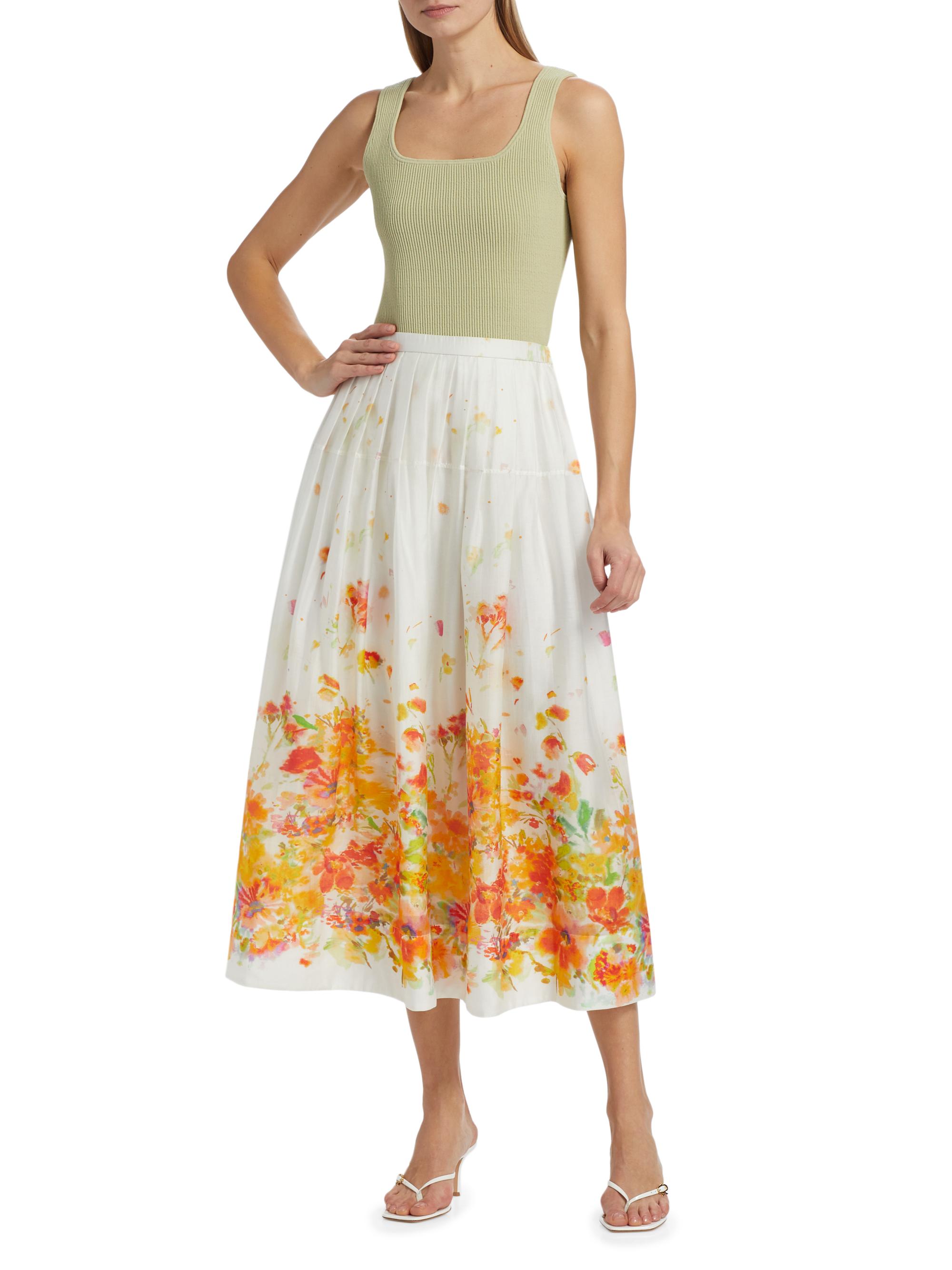 Derek Lam 10 Crosby Alexia Floral Organza Midi-Skirt | Saks Fifth