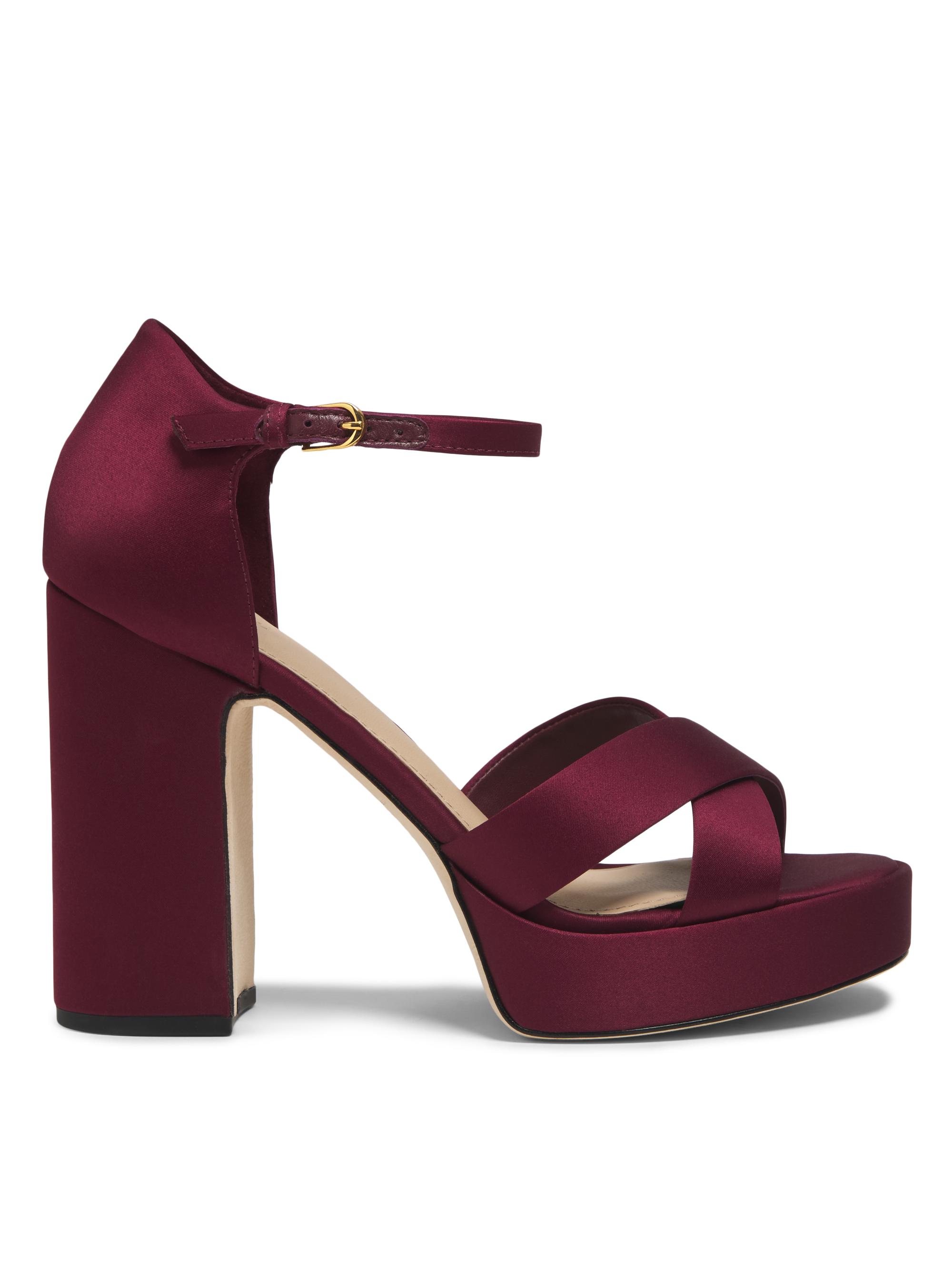 22élevé Women's 115MM Satin Platform Sandals - Bordeaux