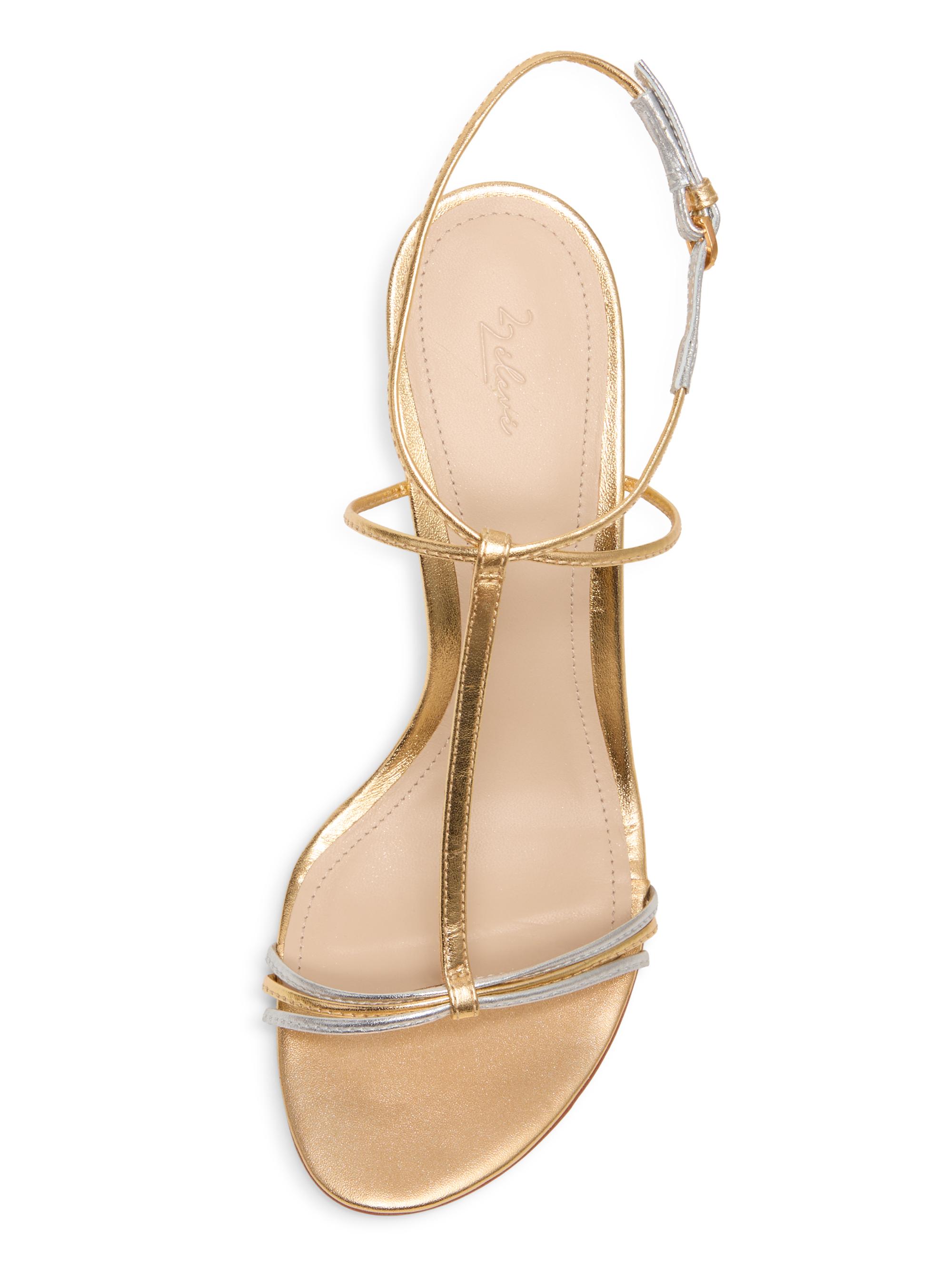 22élevé 90MM Metallic Leather T-Strap Sandals | Saks Fifth Avenue