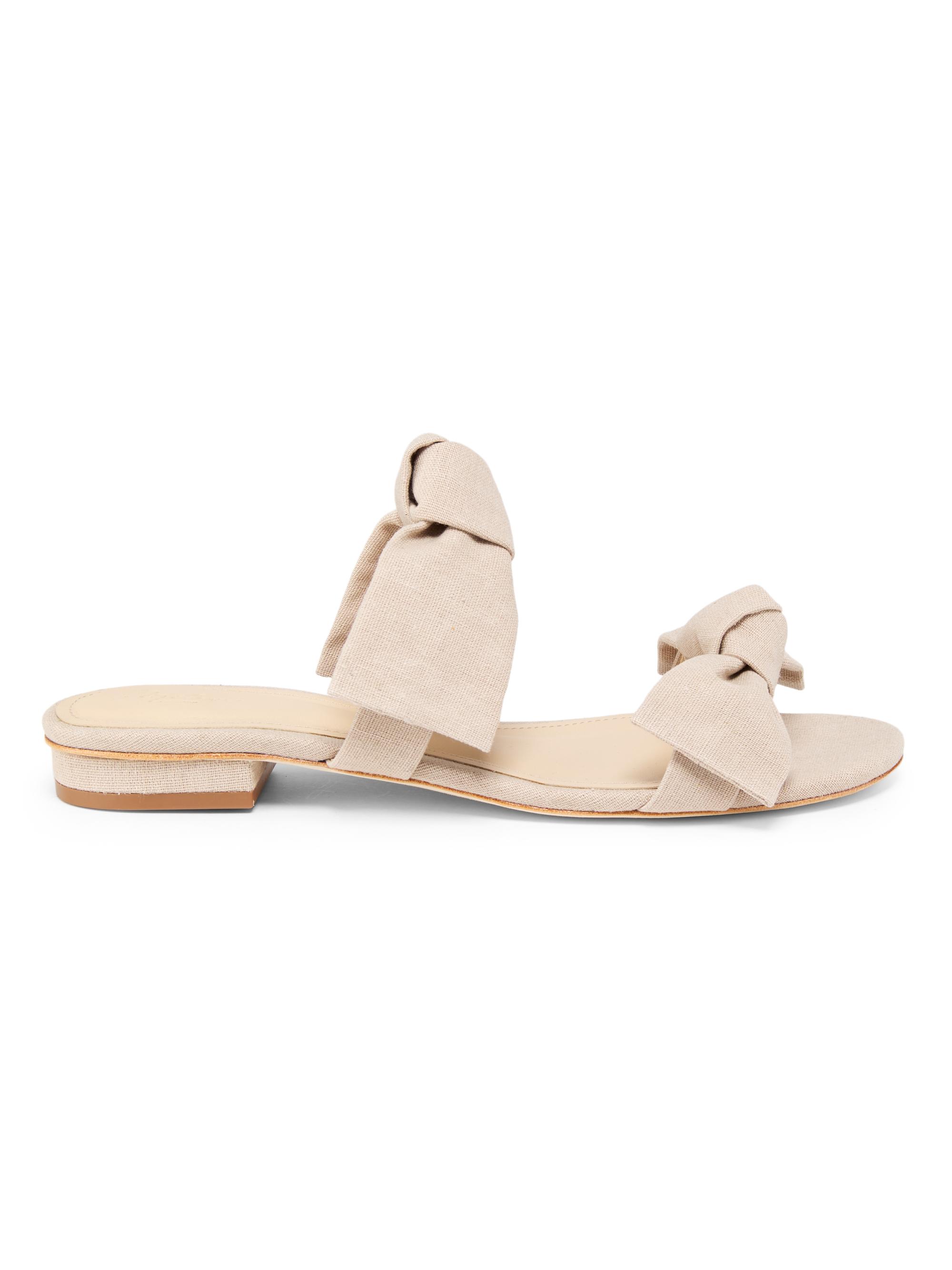 22élevé Women's Linen Bow Sandals - Natural