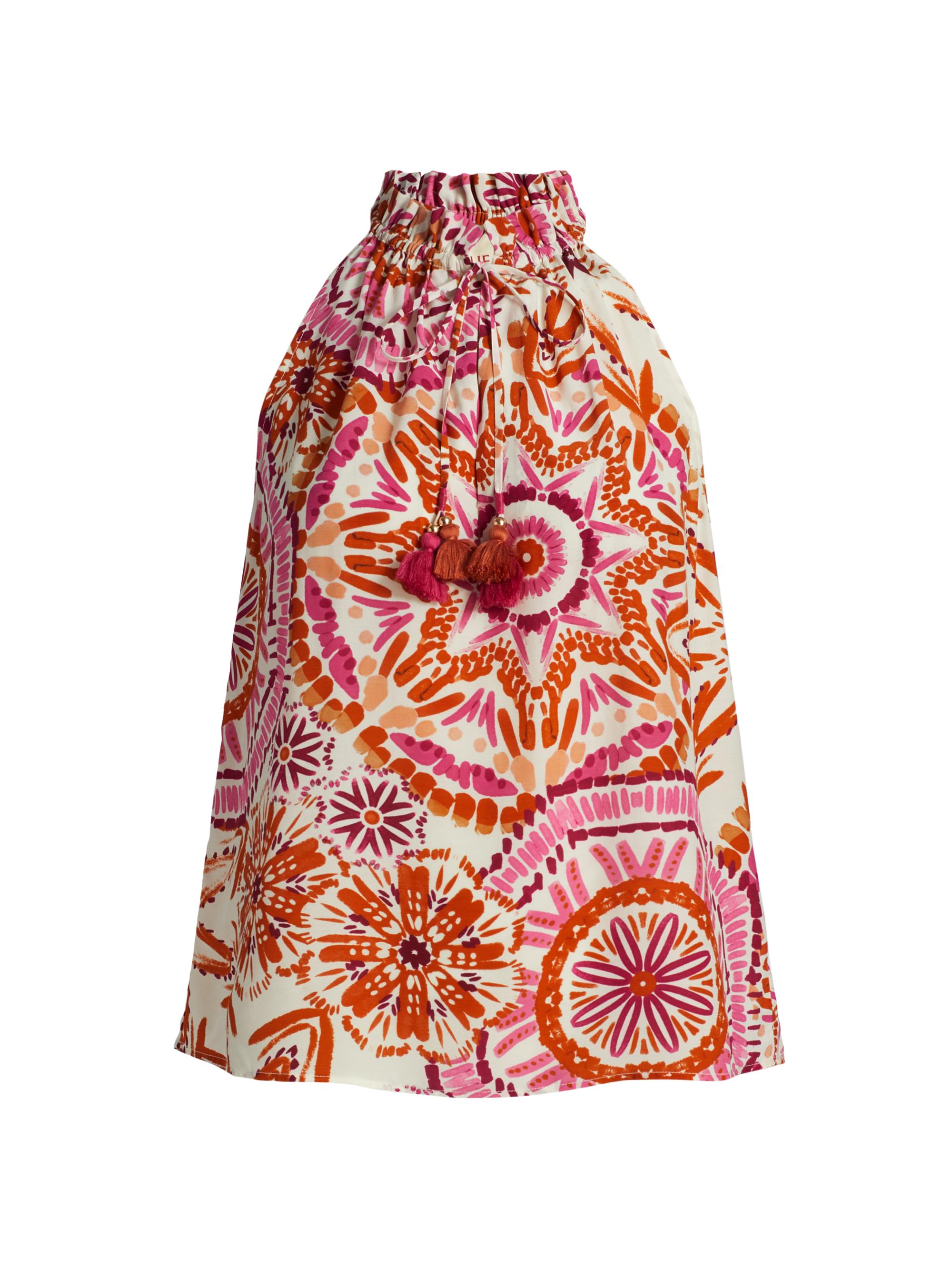 Figue Women's Betty Printed Tieneck Sleeveless Top - Sunburst Medallion Pink