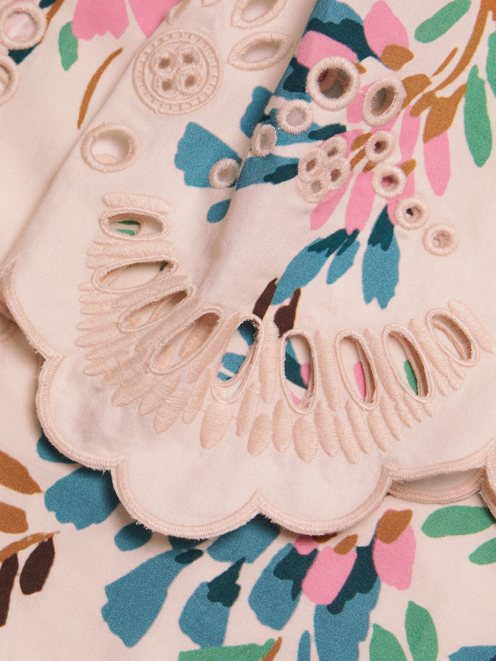 Figue Women's April Floral Cotton Shift Minidress - Confetti Floral Biscotti Beige