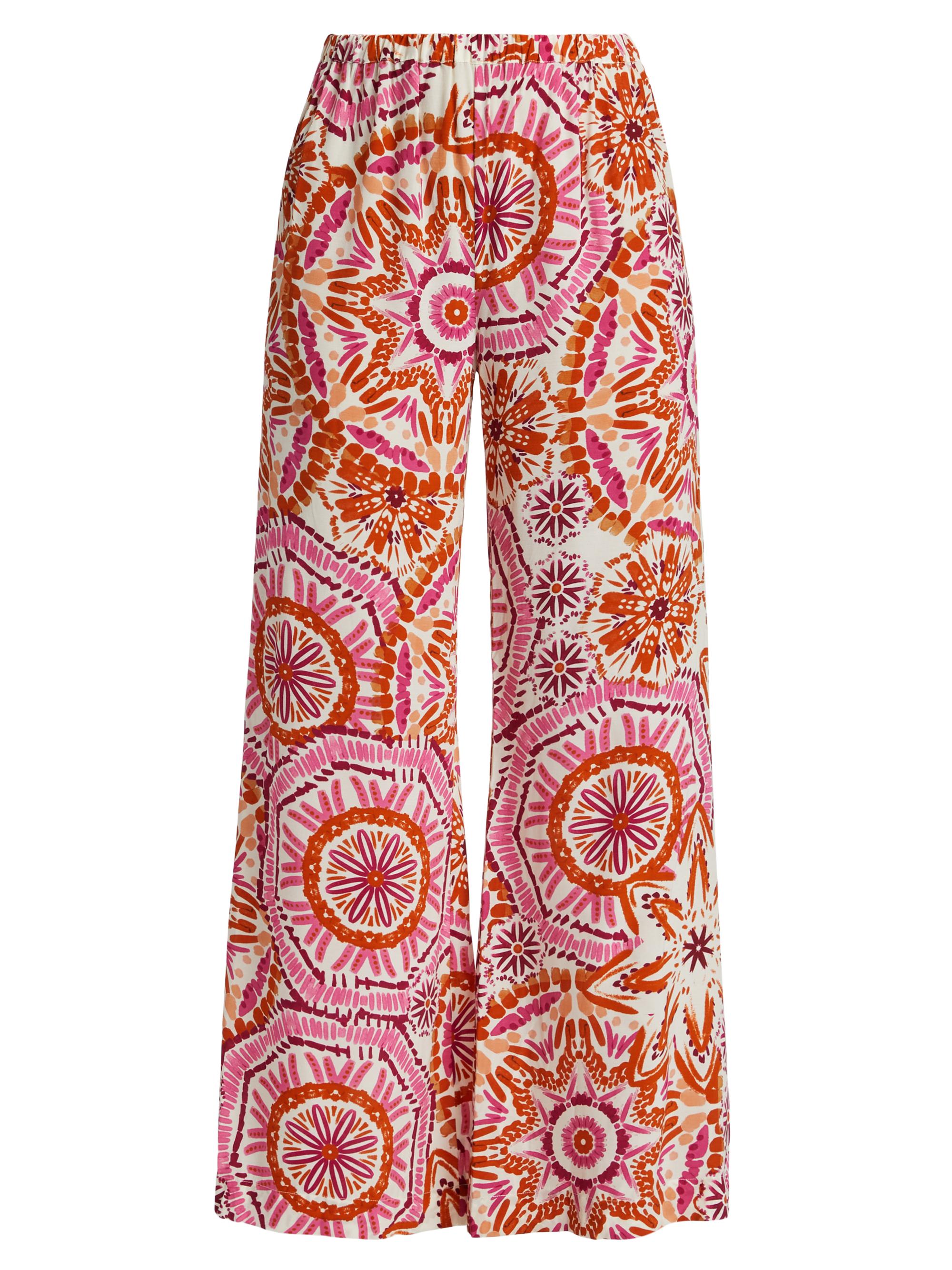 Figue Women's Devon Sunburst Print Wide-Leg Pants - Sunburst Medallion Pink