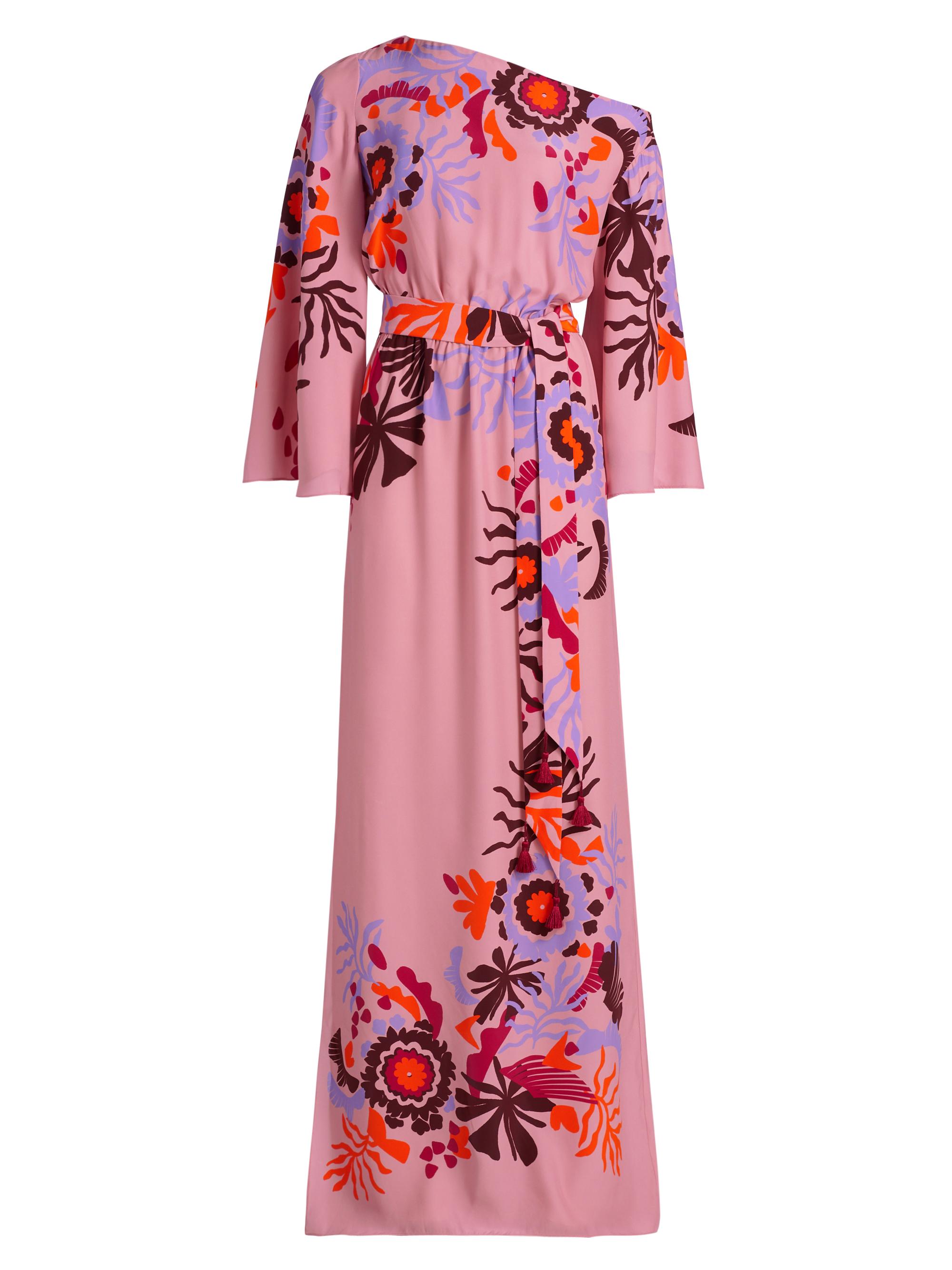 Silvia Tcherassi Ravenna Crystal-Embellished Belted Satin Maxi