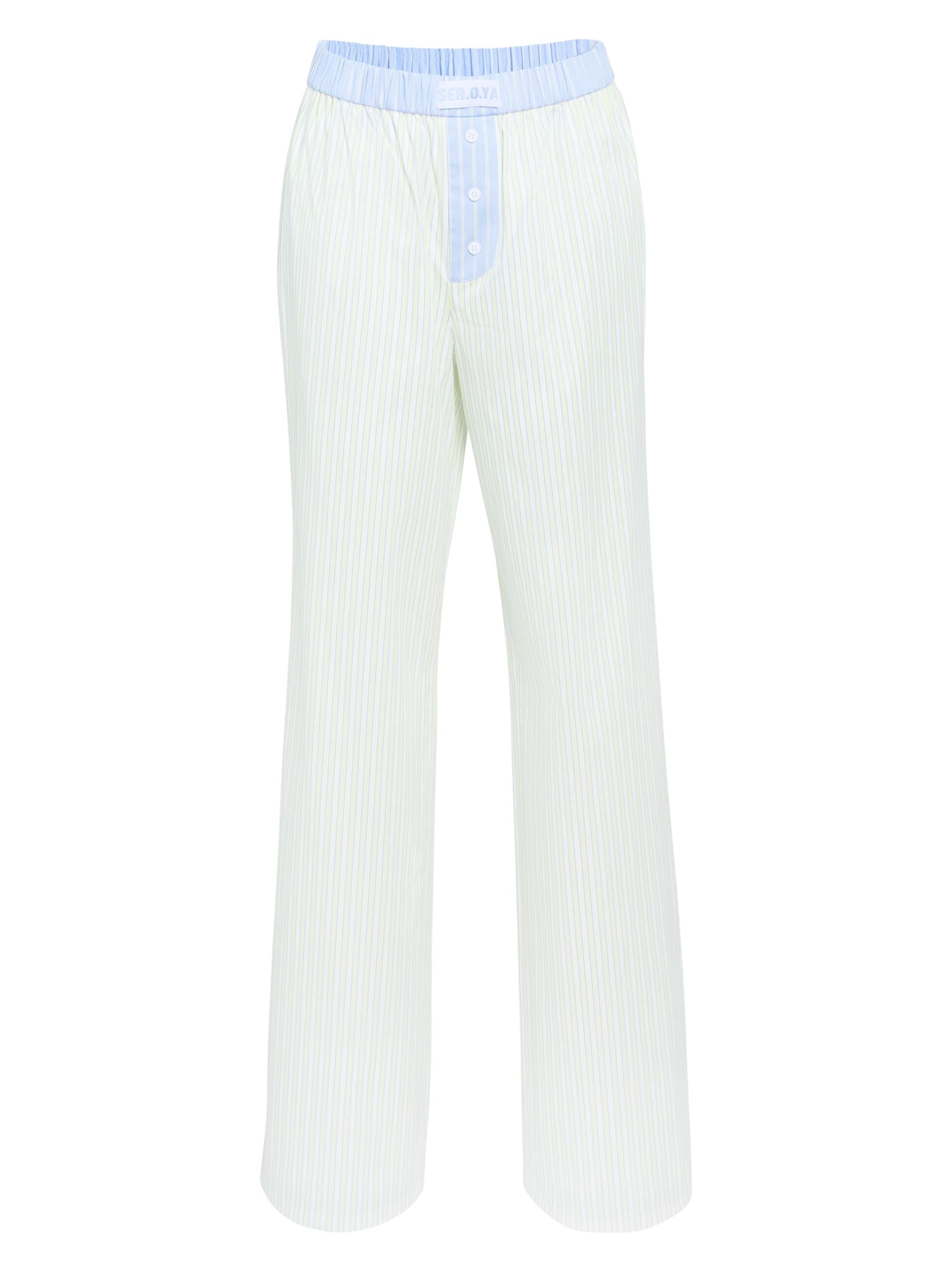 Ser.o.ya Women's Charli Poplin Pants - Pastel Yellow Ice Blue