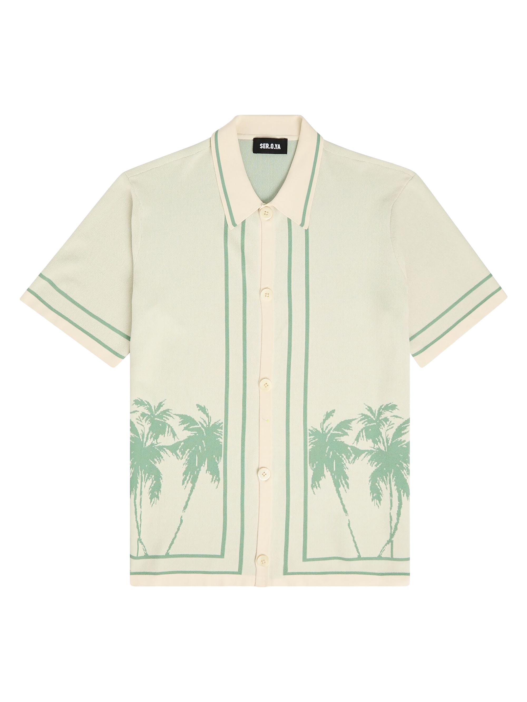 Ser.o.ya Men's Julian Knit Button Down Shirt - Eggshell