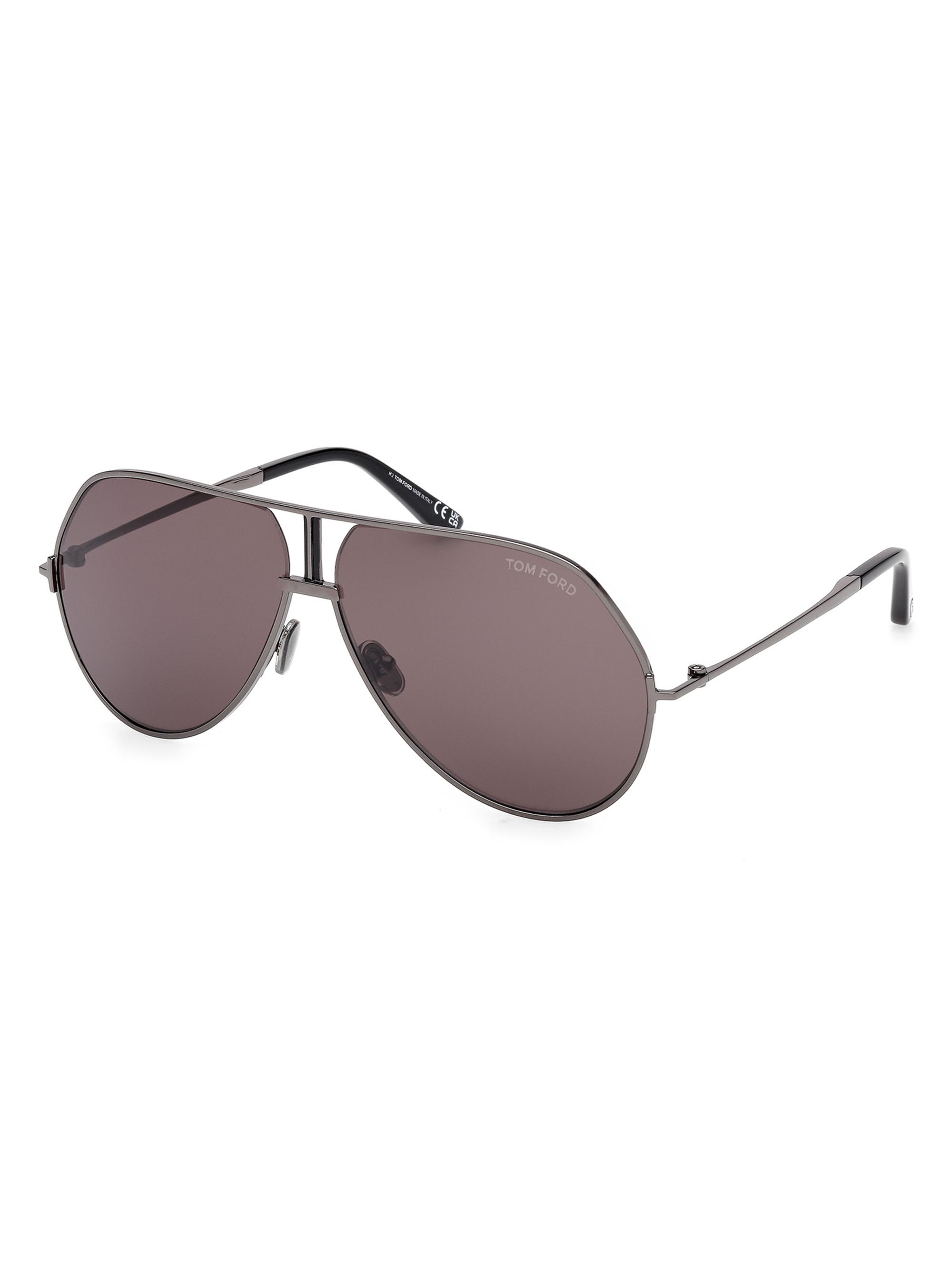 TOM FORD Men's Rickie 63MM Aviator Sunglasses - Shinydarkblacksmoke
