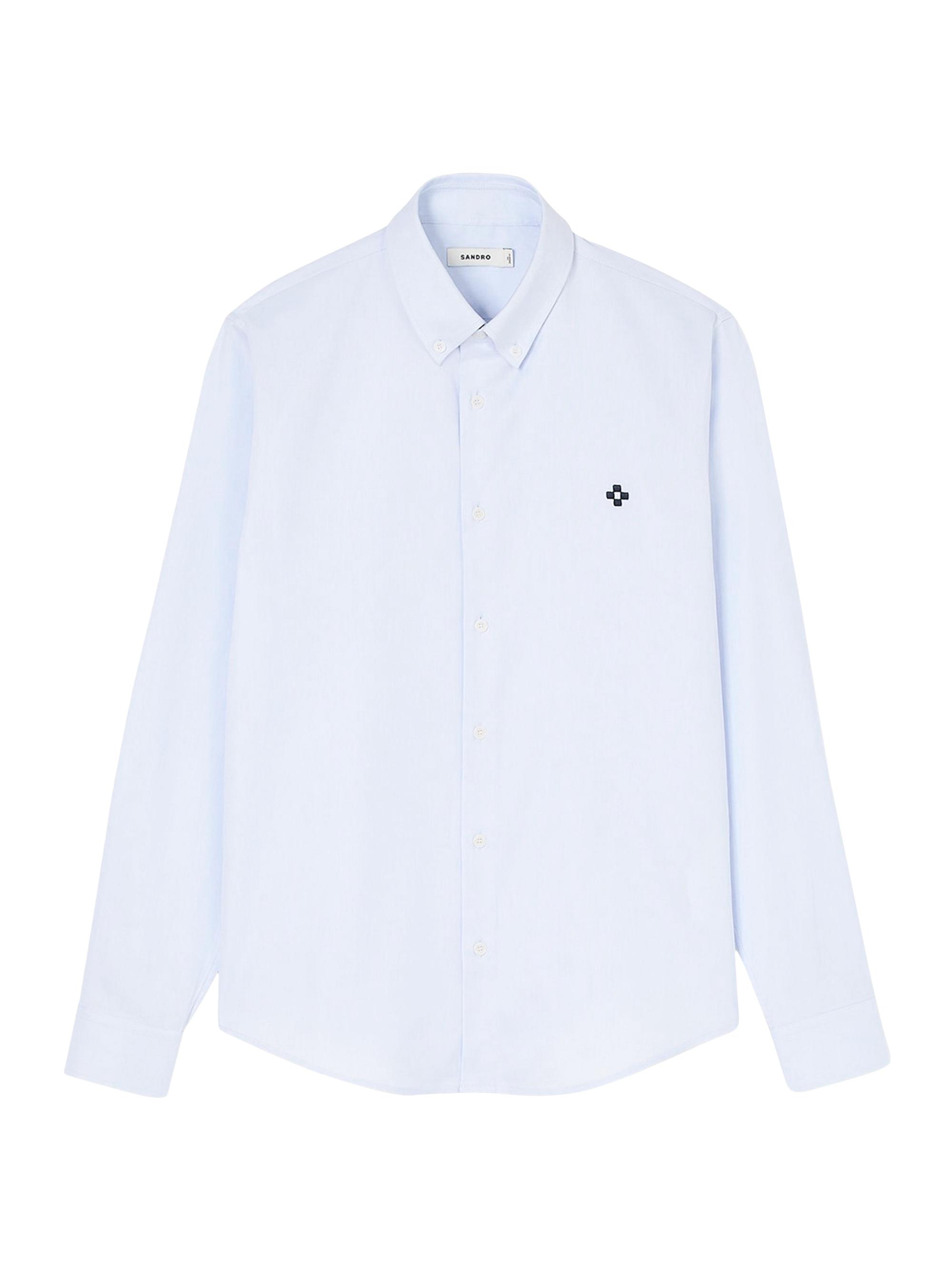 Sandro Men's Cross Patch Shirt - Blue Sky