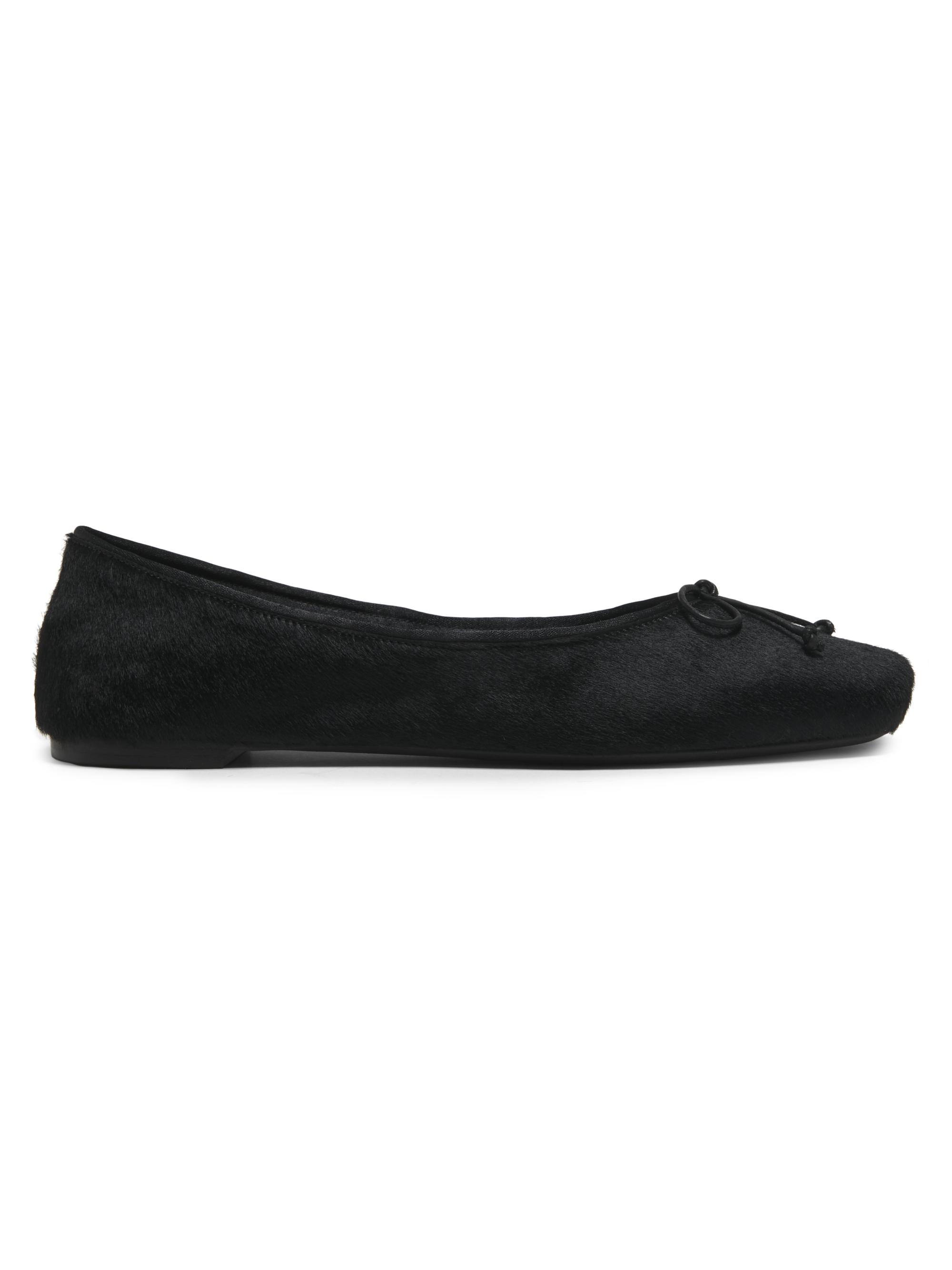 Khaite Women's Charlotte Calf Hair Ballerina Flats - Black
