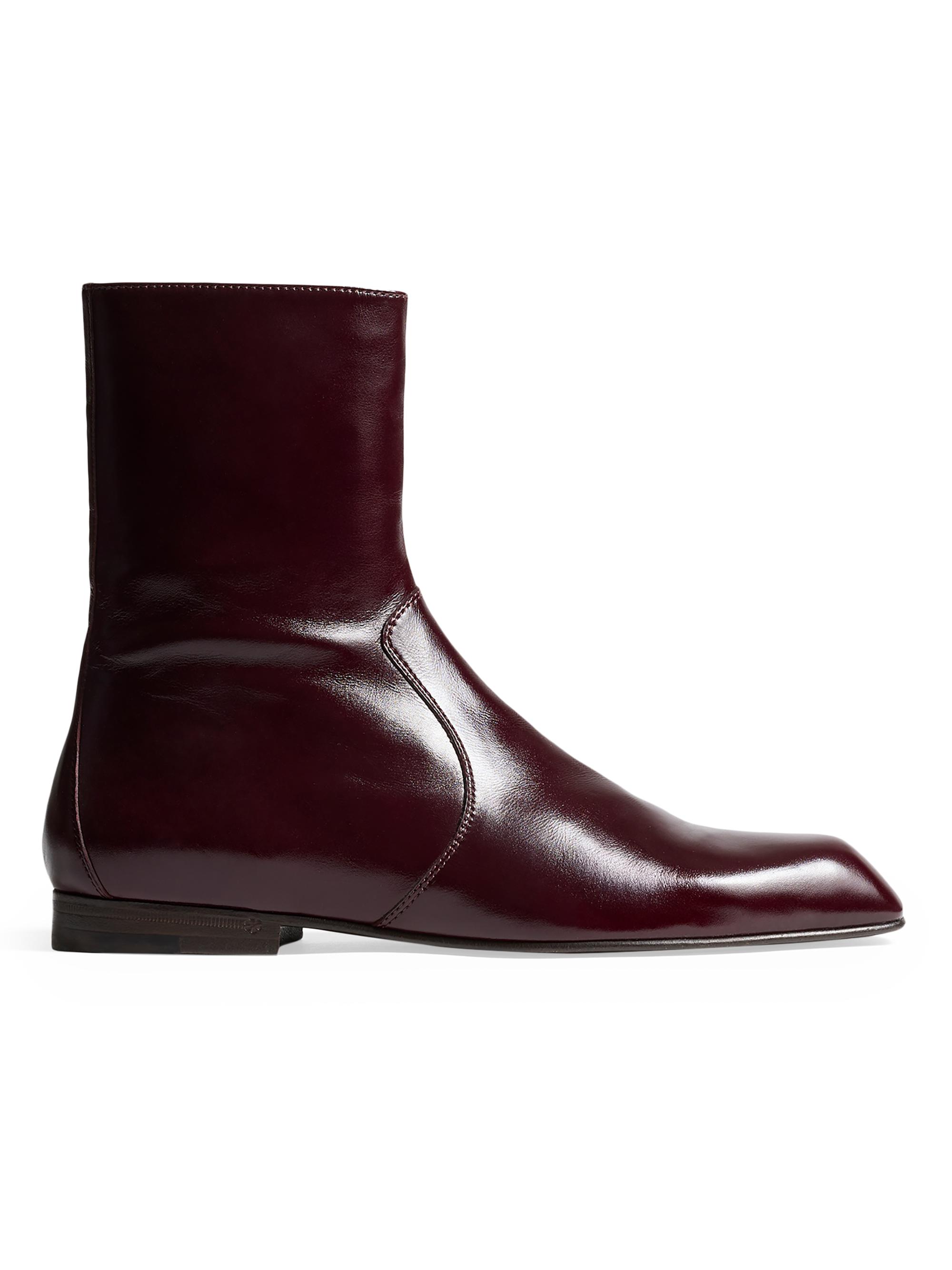 Khaite Women's Colt Leather Ankle Boots - Bordeaux