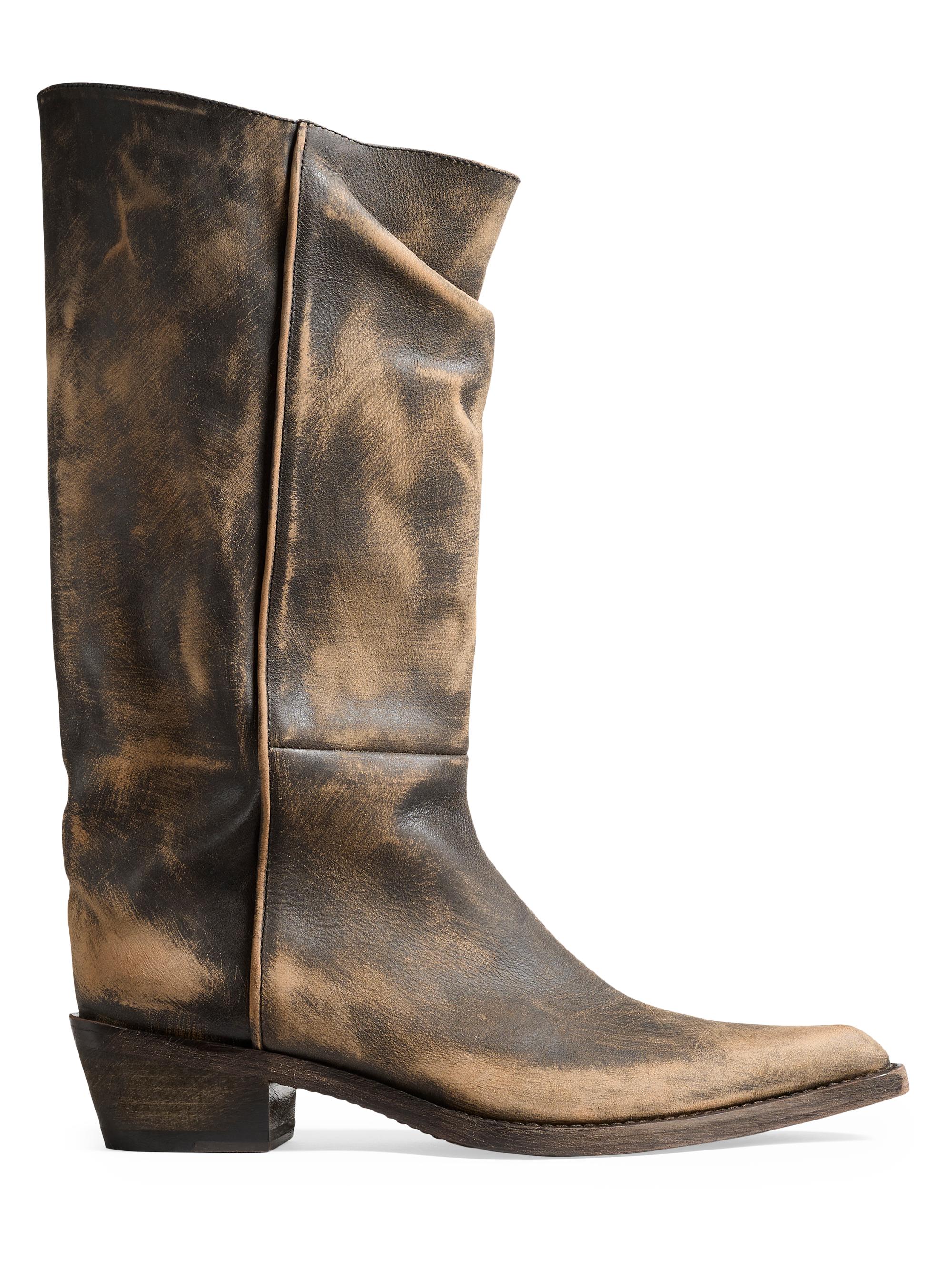 Khaite Women's Clive Leather Boots - Vintage Black