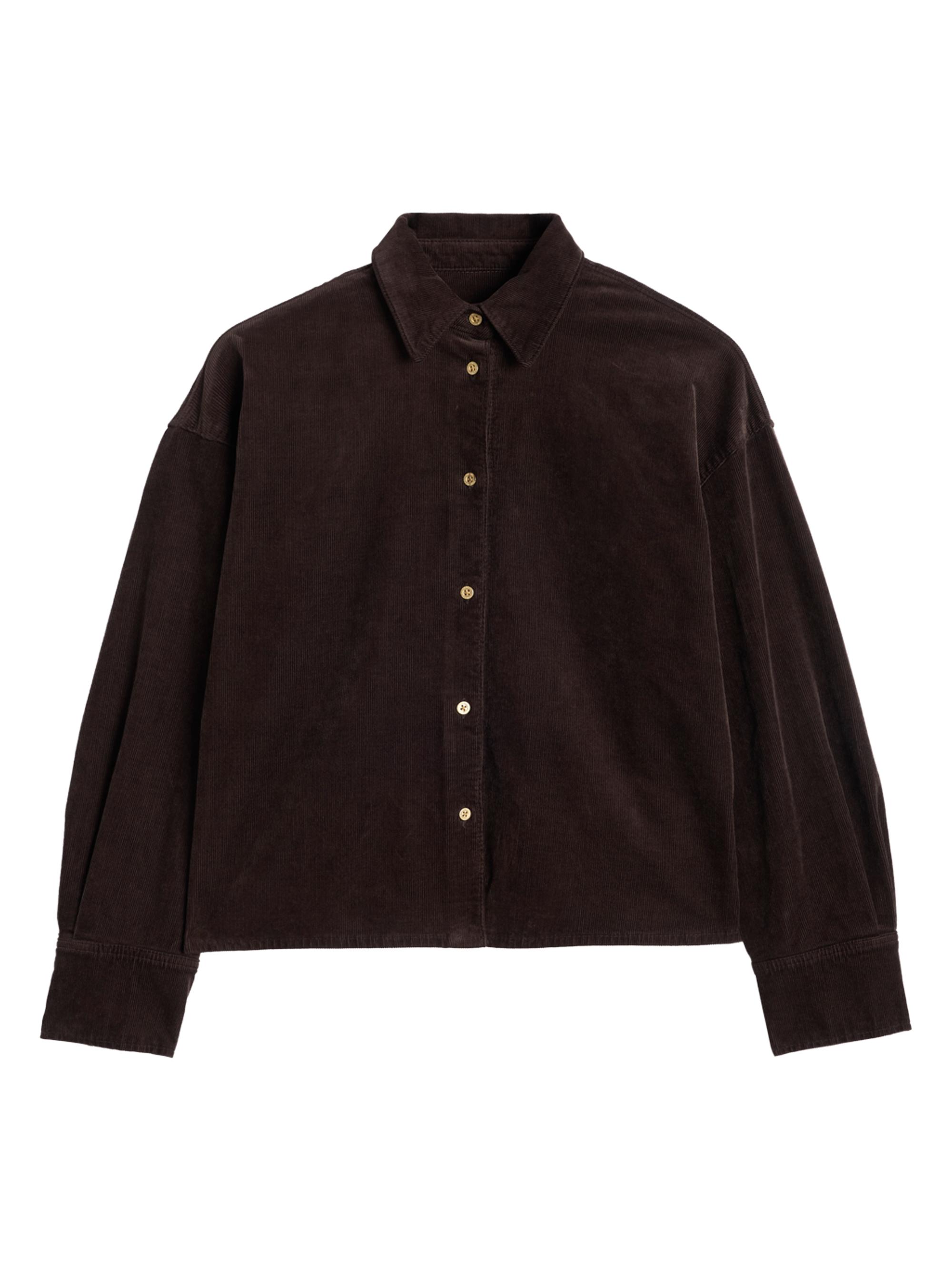 7 For All Mankind Women's Nina Cropped Corduroy Shacket - Corduroy Coffee