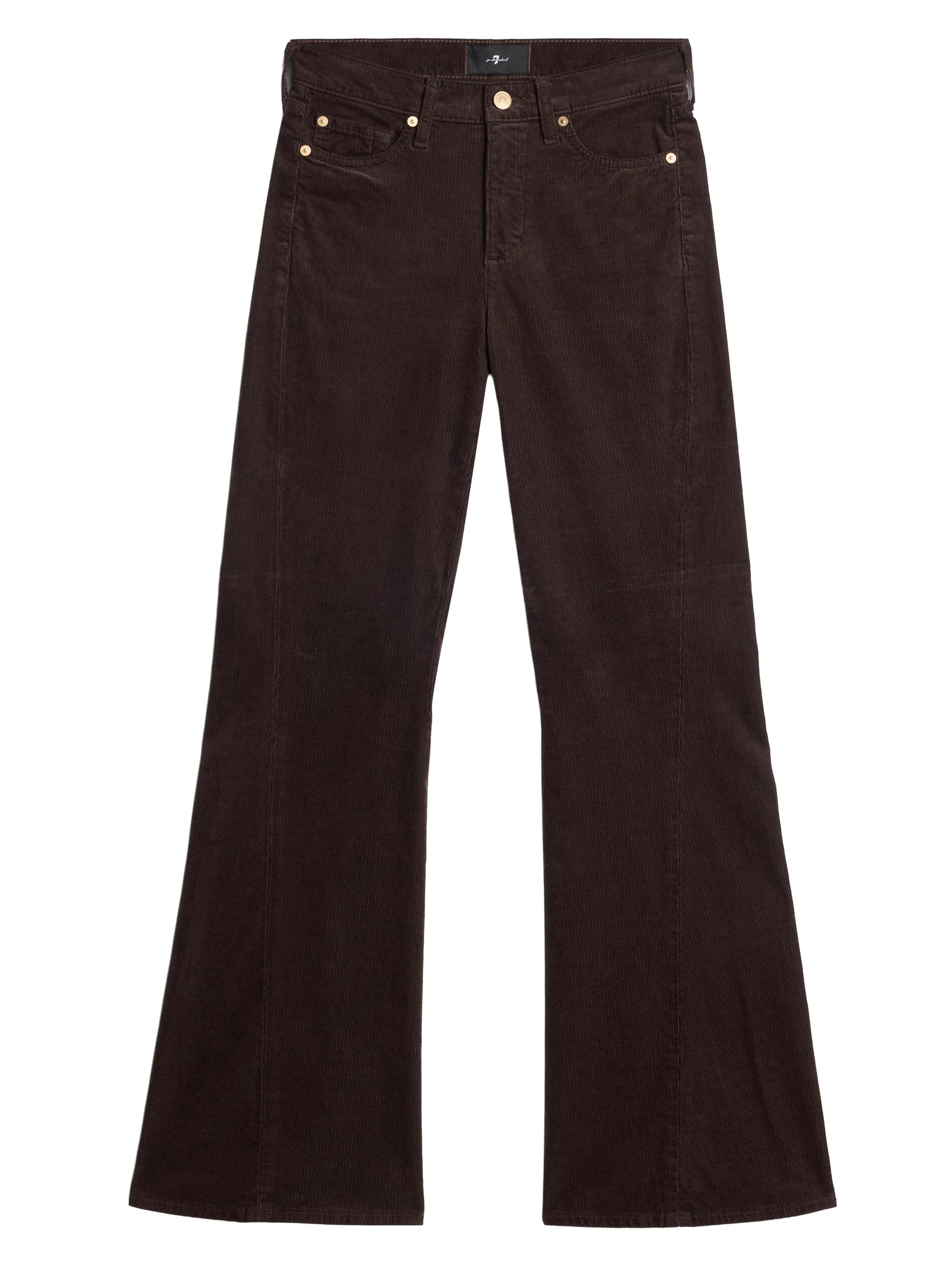 7 For All Mankind Women's Twisted Dojo Tailorless Flared Corduroy Pants - Corduroy Coffee