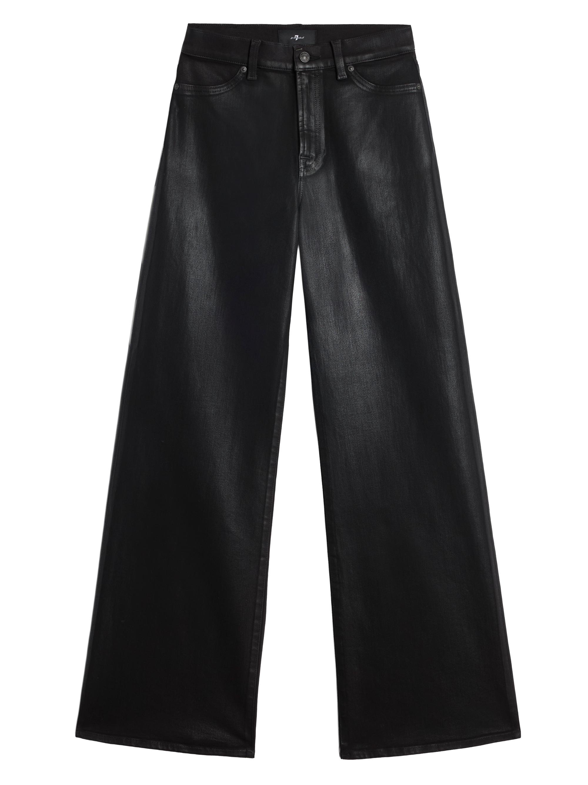 7 For All Mankind Women's Lotta Wide-Leg Jeans - Coated Black