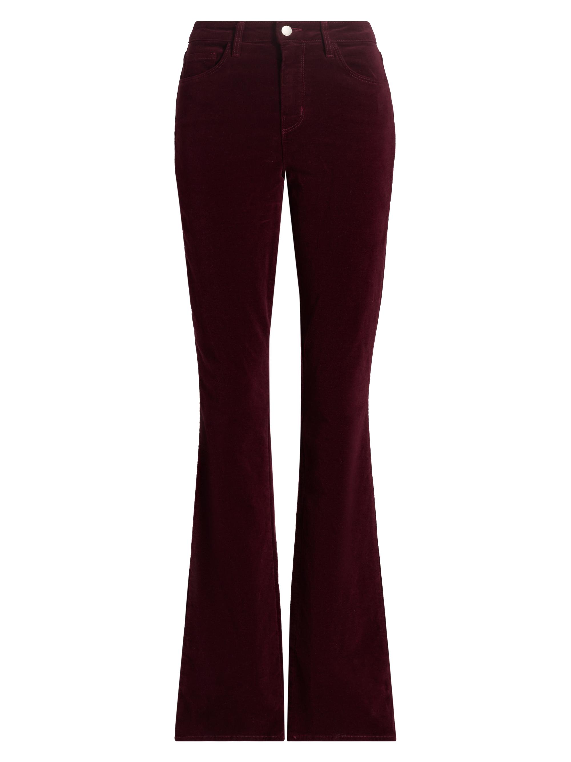 L'AGENCE Women's Stevie Velveteen Mid-Rise Pants - Dark Port