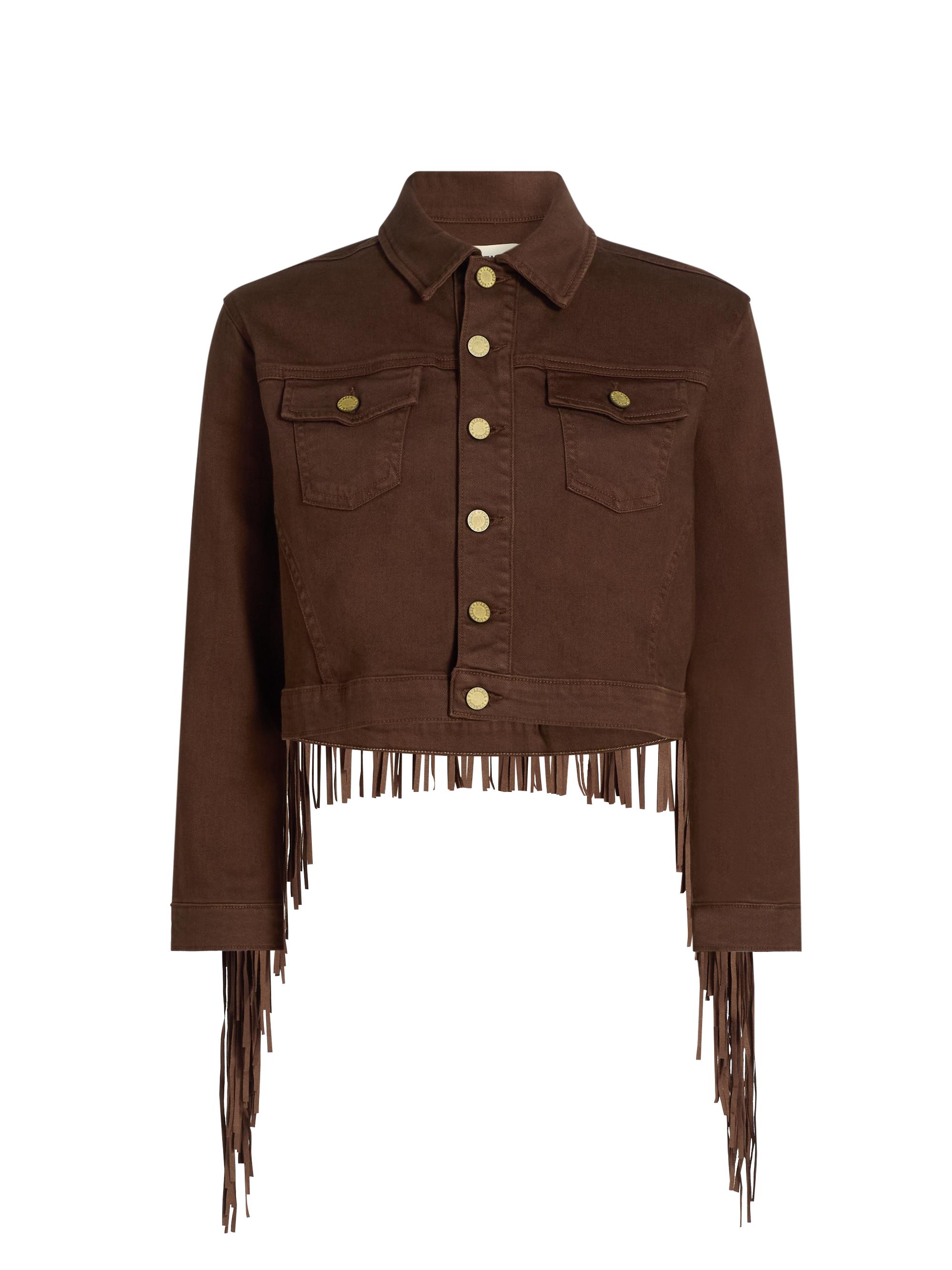 L'AGENCE Women's Koda Crop Fringe Jacket - Brown