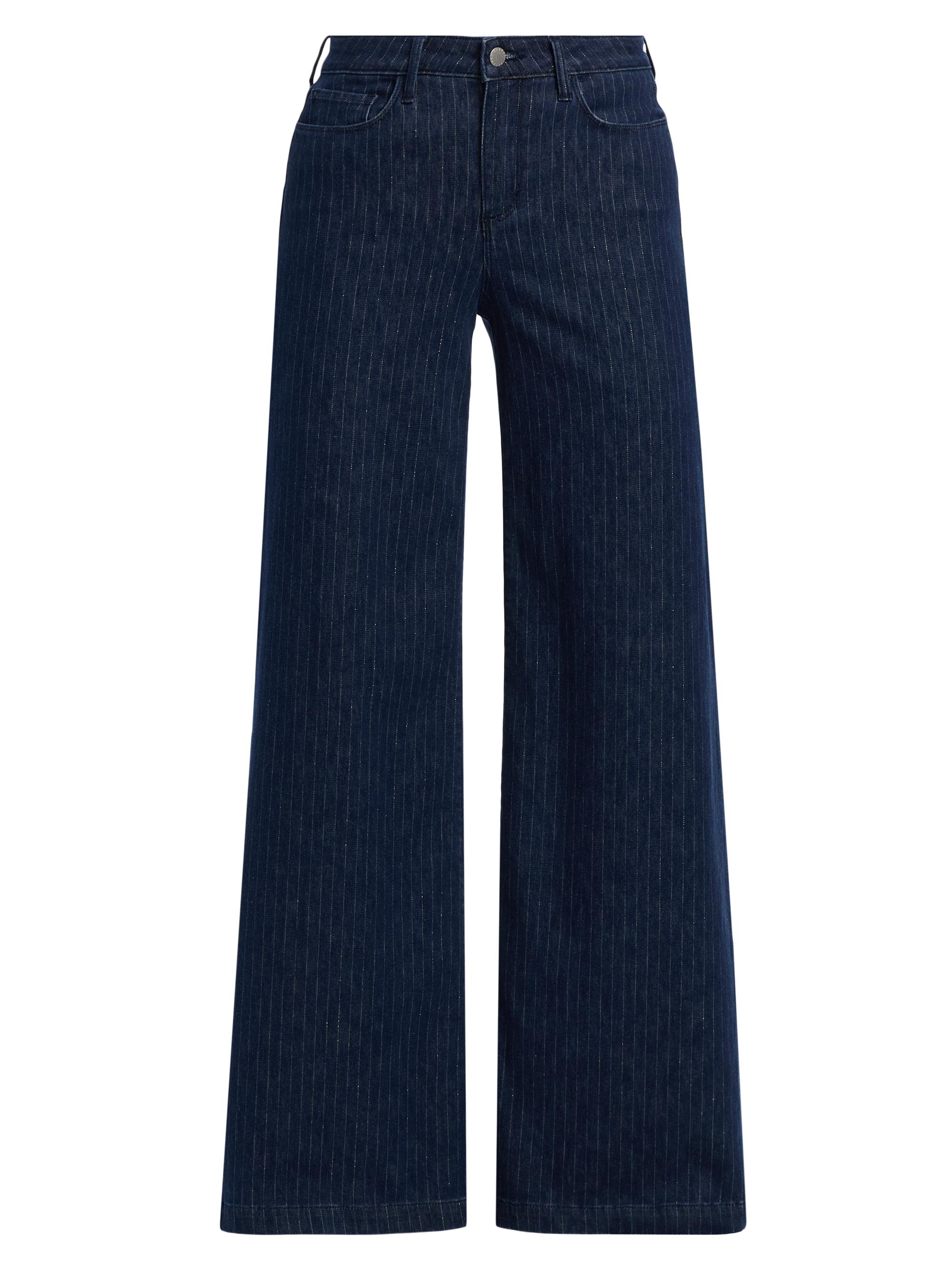 L'AGENCE Women's Quincy High-Rise Wide-Leg Jeans - Ebony Stripe