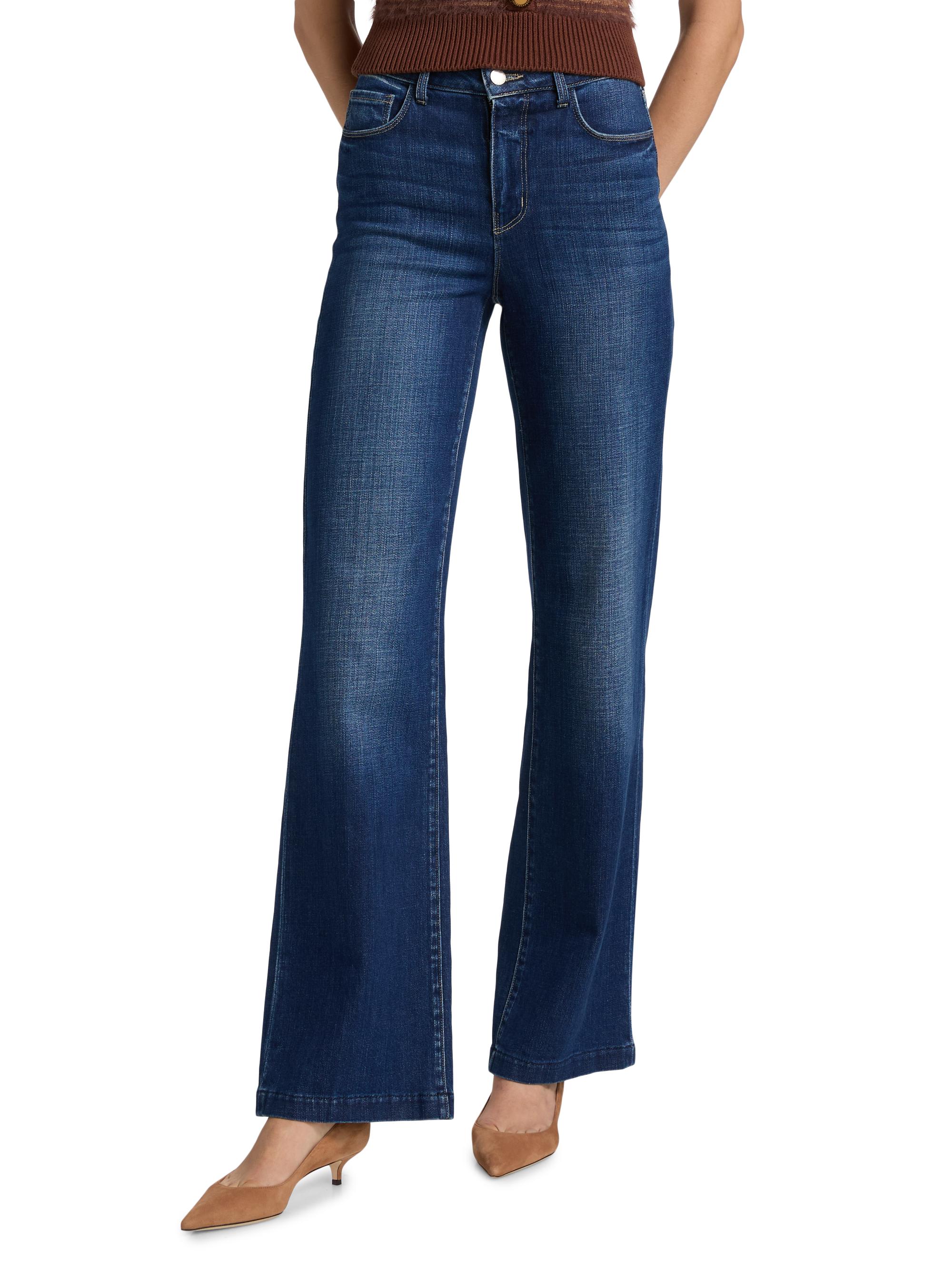L'AGENCE Scottie Denim High-Rise Wide-Leg Jeans | Saks Fifth Avenue