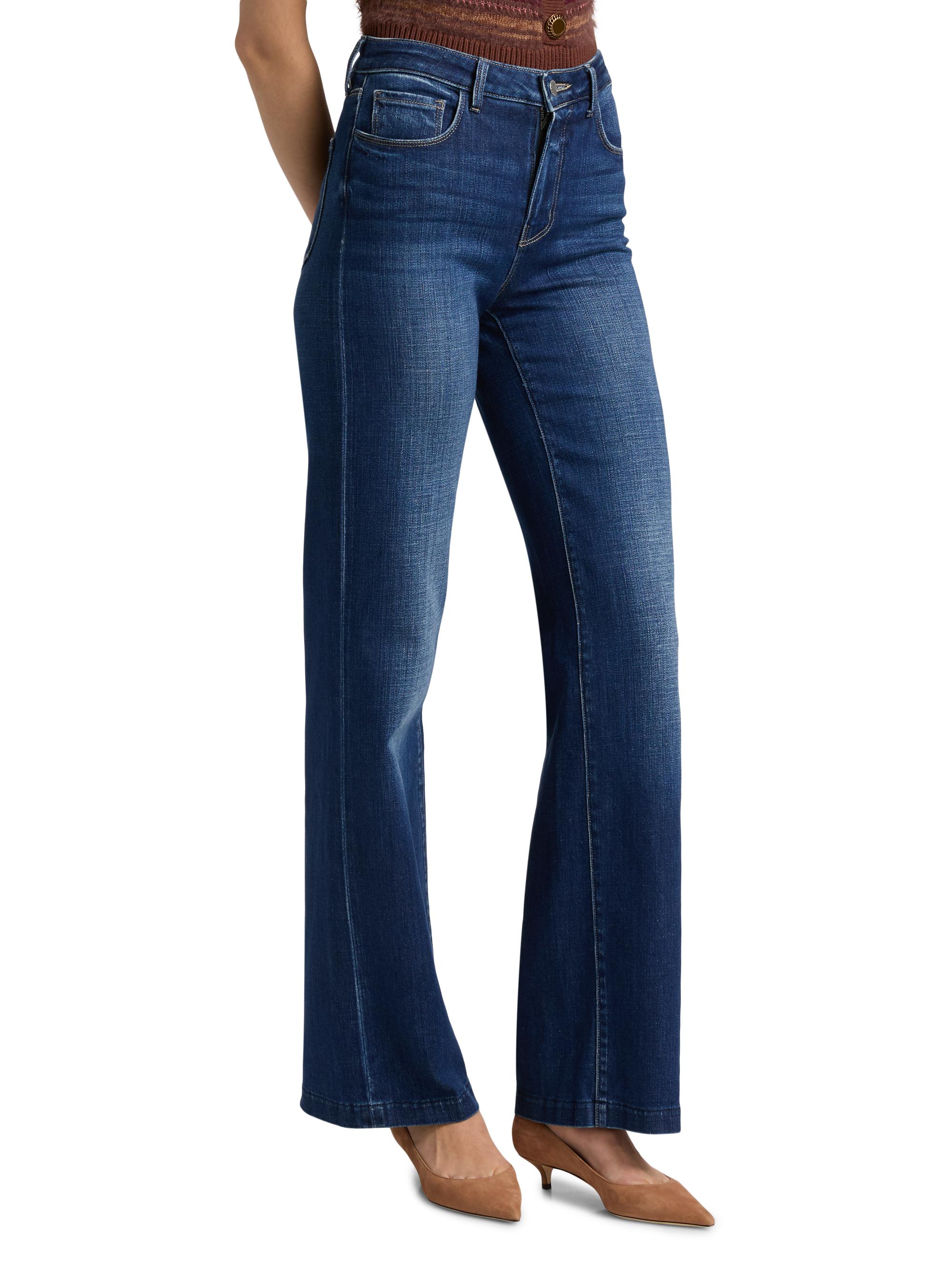 L'AGENCE Scottie Denim High-Rise Wide-Leg Jeans | Saks Fifth Avenue