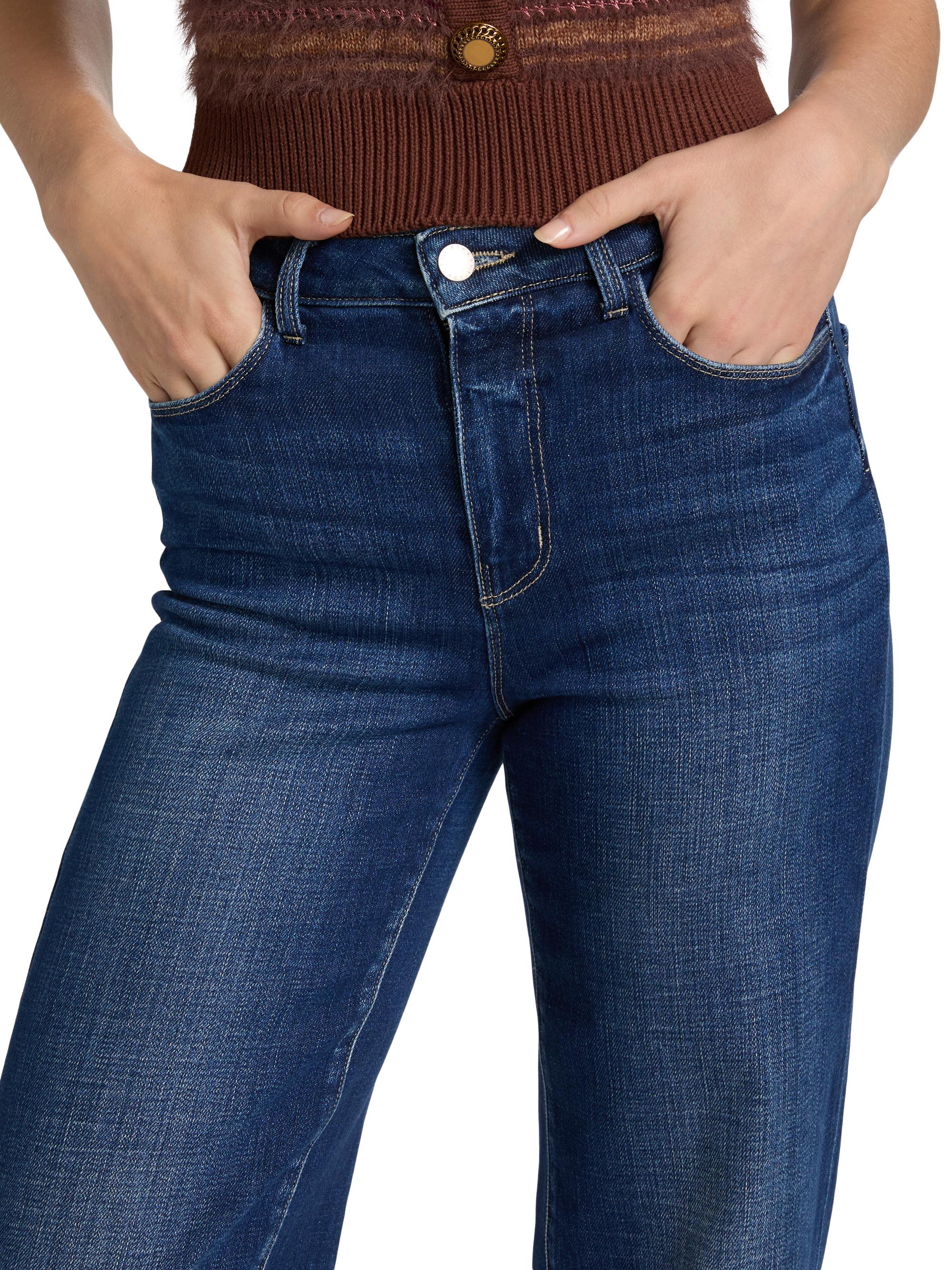 L'AGENCE Scottie Denim High-Rise Wide-Leg Jeans | Saks Fifth Avenue