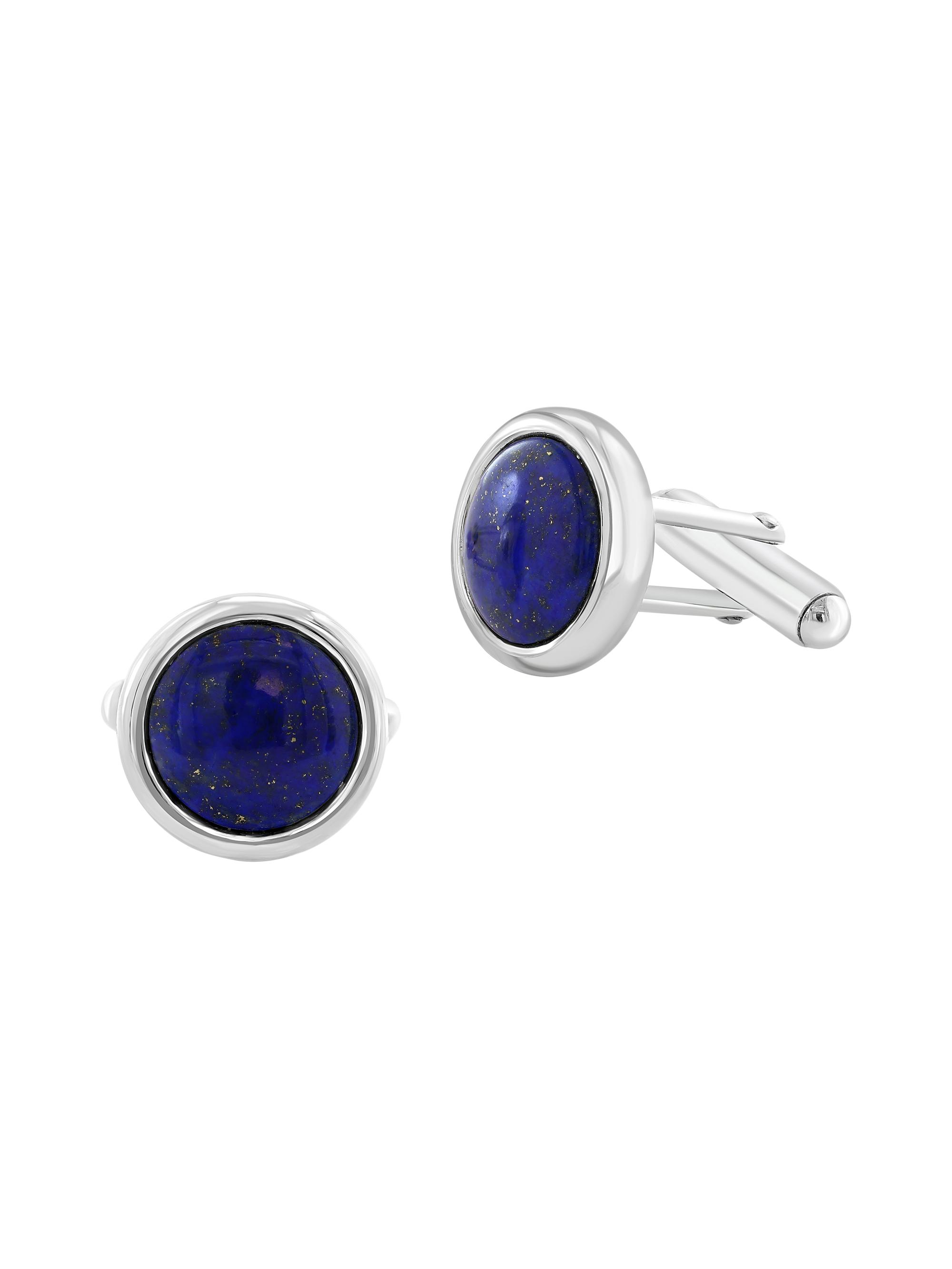 Saks Fifth Avenue Collection Men's 925 Sterling Silver & Lapis Lazuli Cufflinks - Silver
