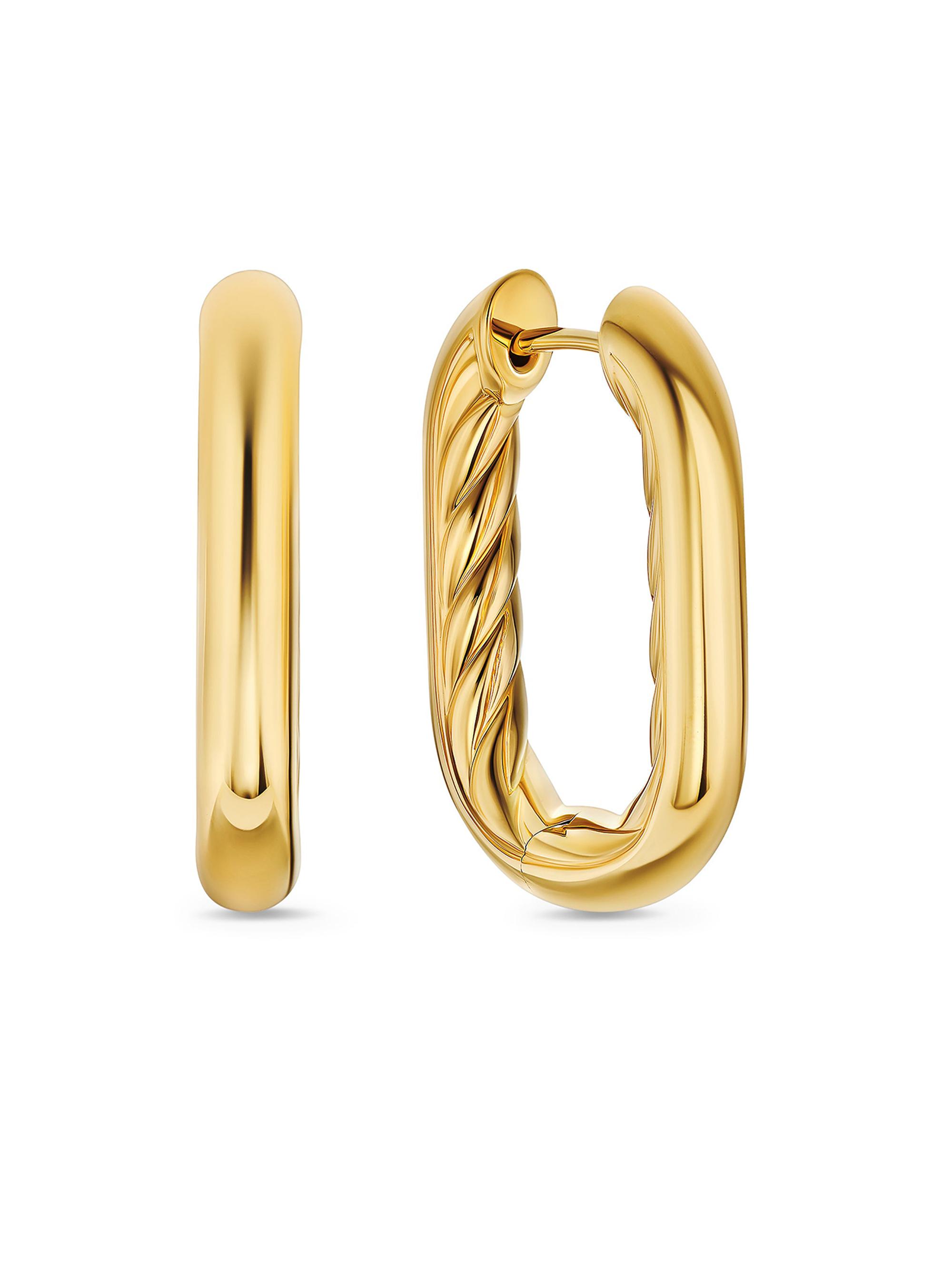 David Yurman Women's Madison Smooth Hoop Earrings in 18K Yellow Gold, 24.3MM - Gold