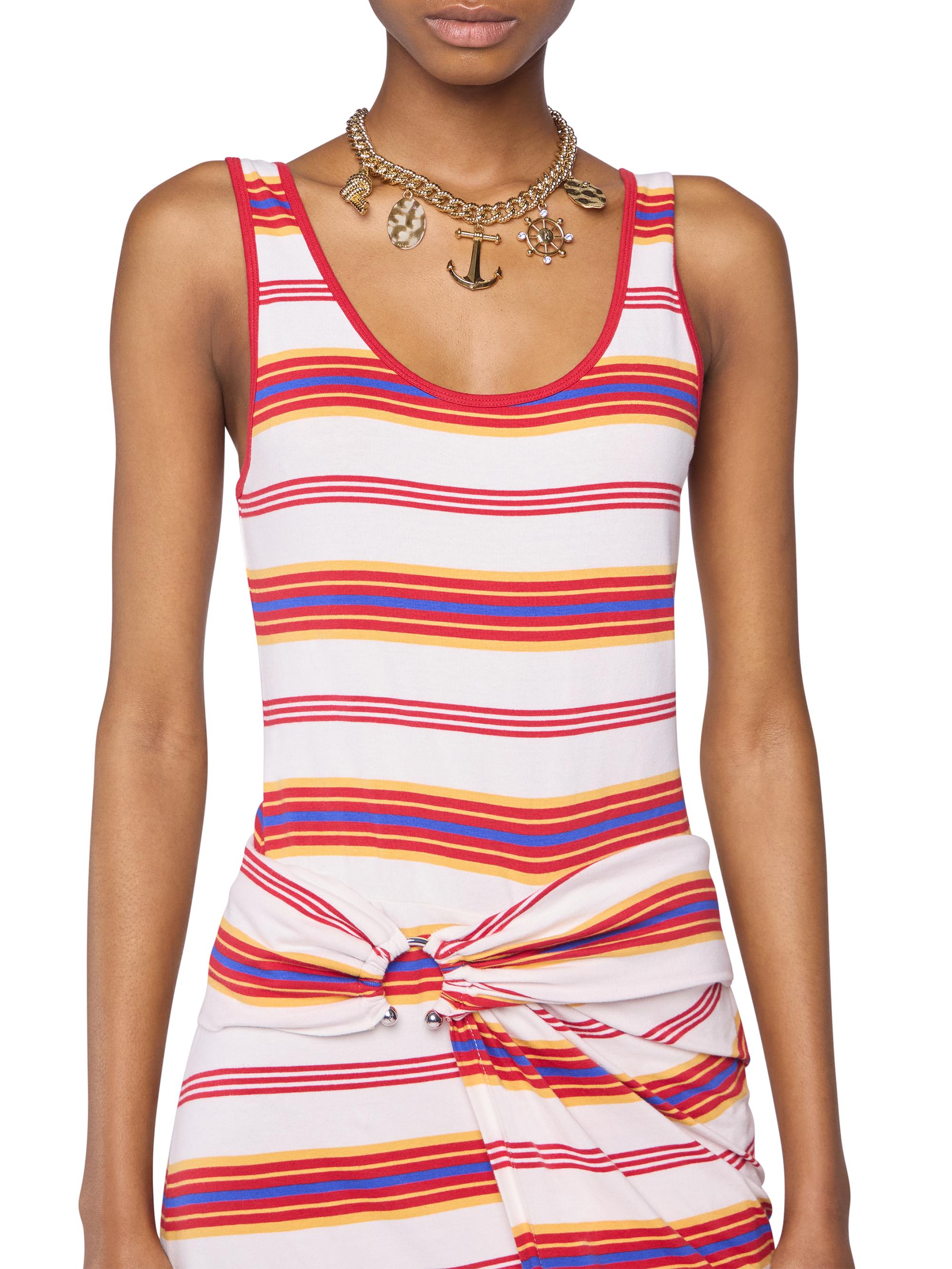 Stripe Cotton-Blend Tie-Waist Maxi-Dress