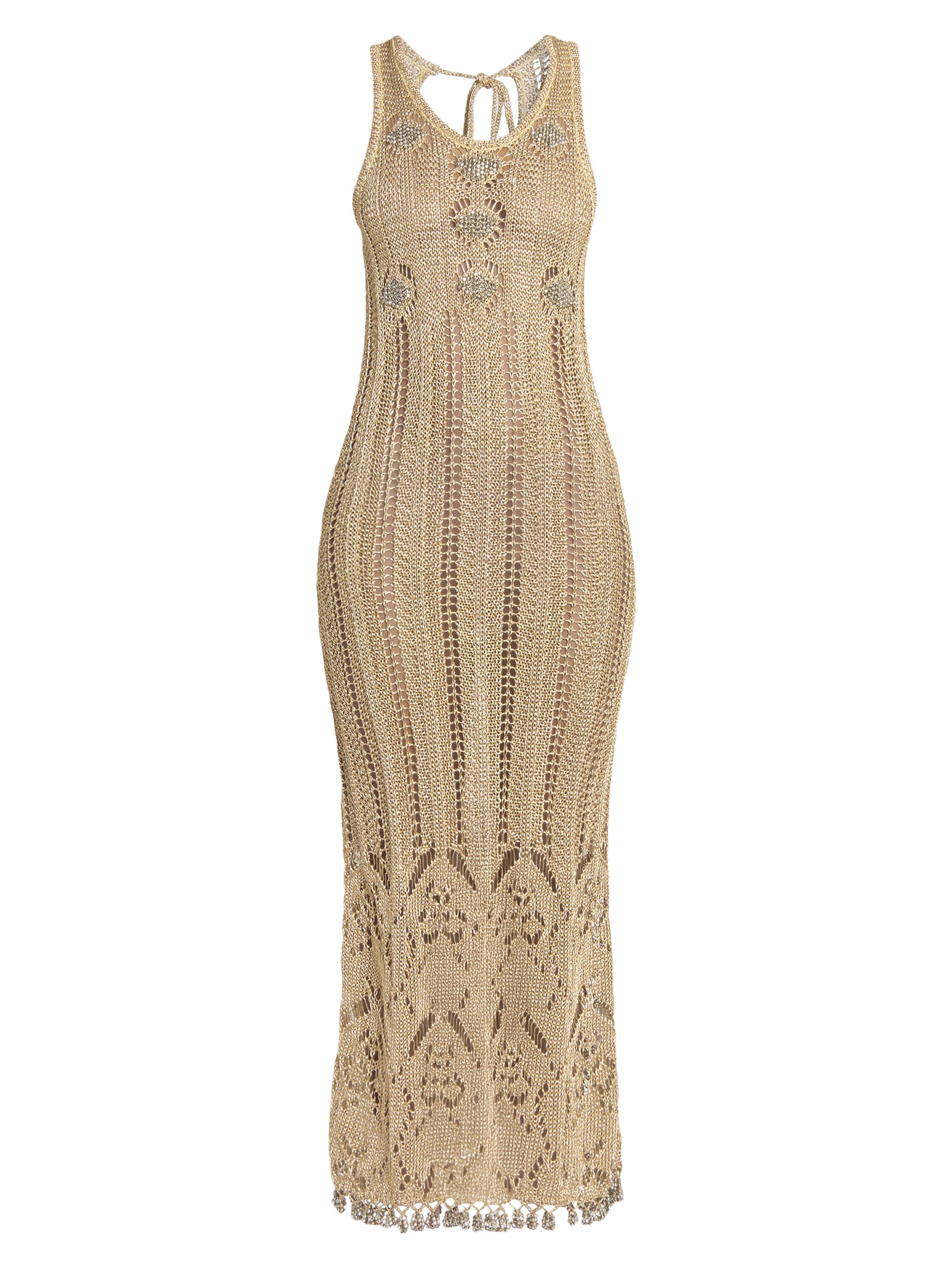 Elisabetta Franchi E. F. Metallic Ribbed Maxi Dress | Saks Fifth