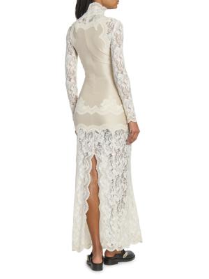 Rabanne | Ivory | Women's Lace Sheath Maxi Dress -_ | $1790 | Cl