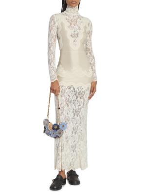 free people floral lace dress Free People Black Floral Mini Dress with Open Back and Lace Details (4) main image 1