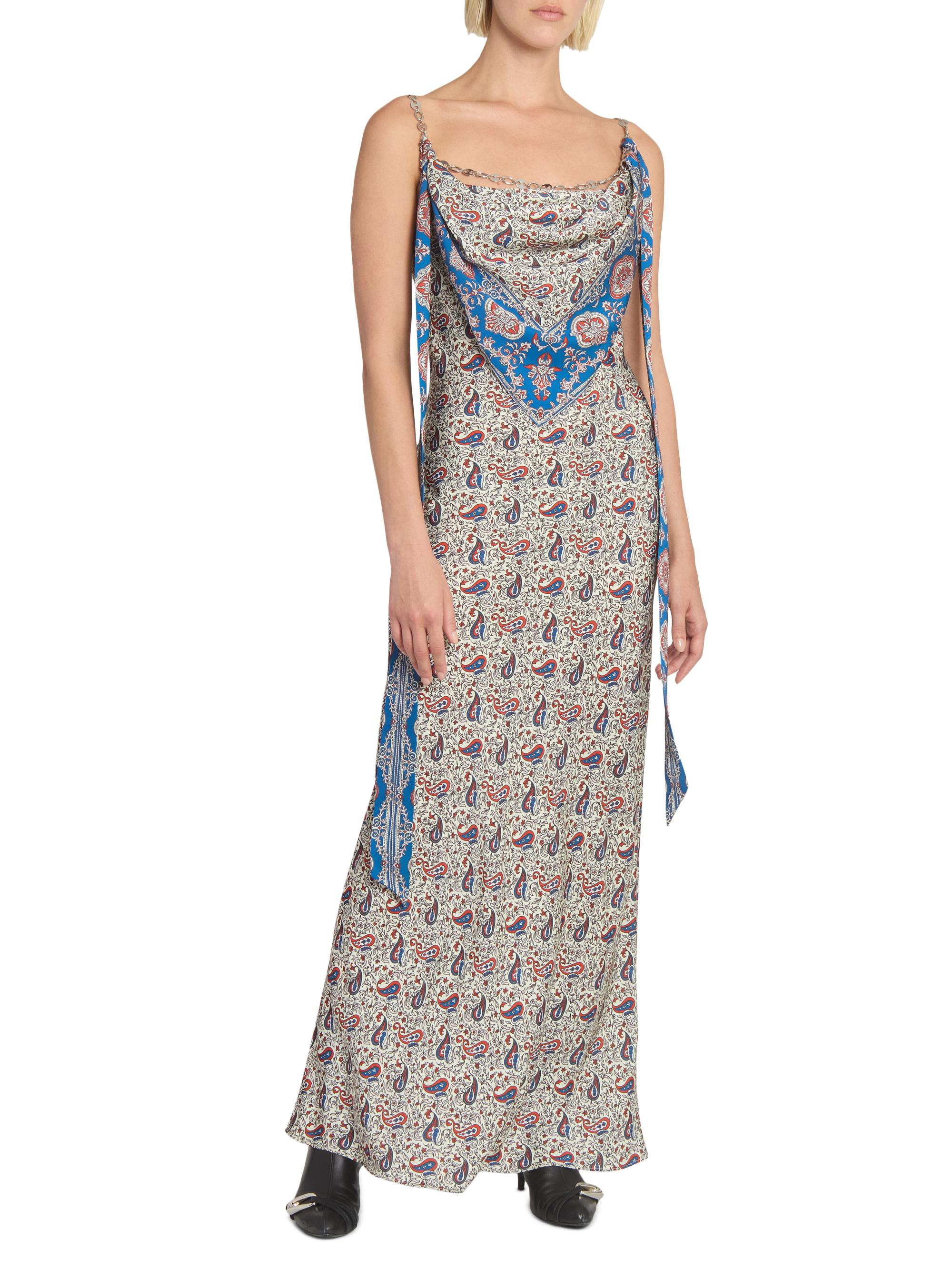 Rabanne Paisley Satin Slim-Fit Maxi Dress | Saks Fifth Avenue