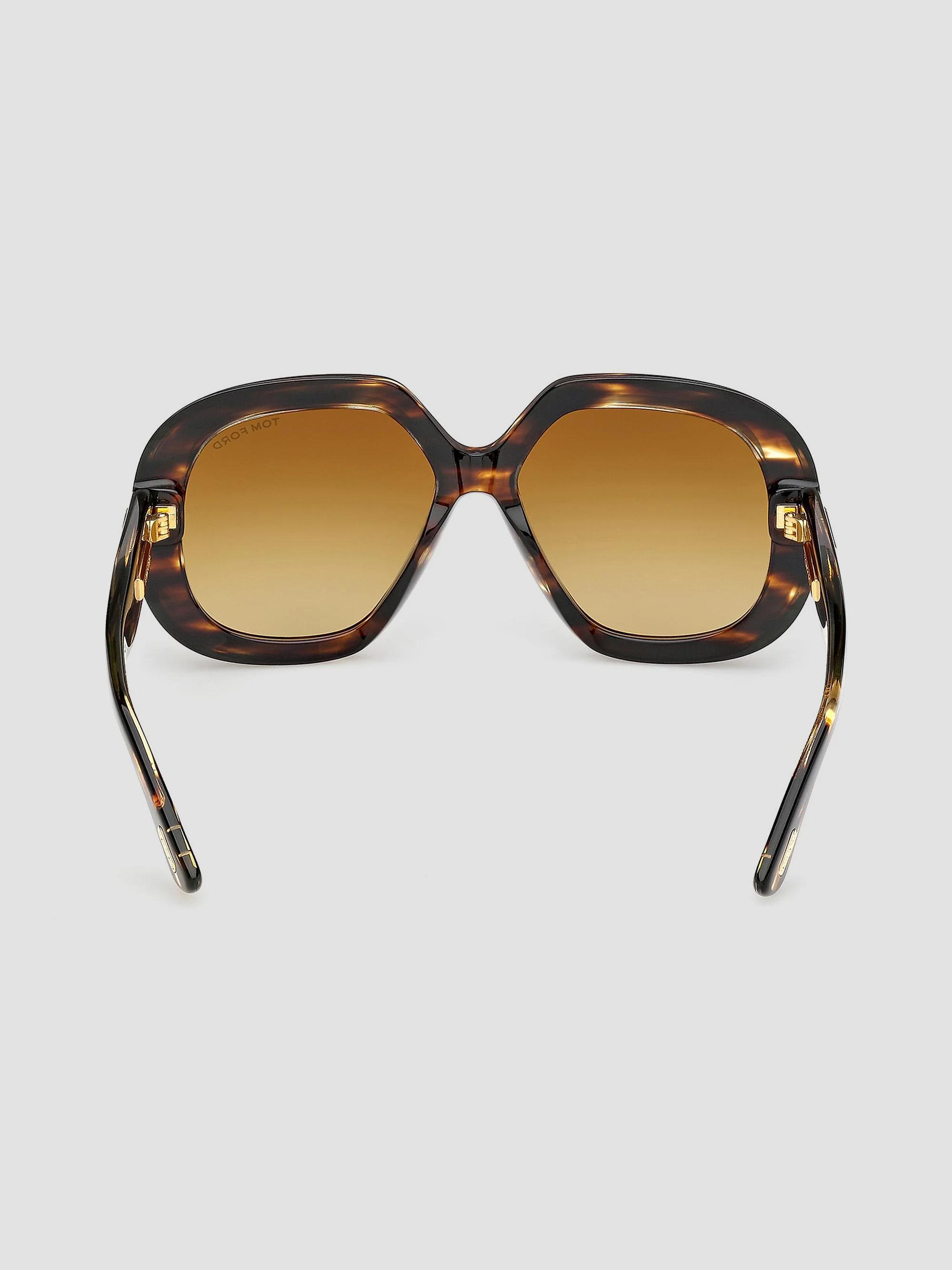 Rag & Bone Designer Transparent Honey Square Sunglasses Brown Lenses | G-1813 Rag And Bone Brown Mirror Gradient Square Ladies Sunglasses  main image 3