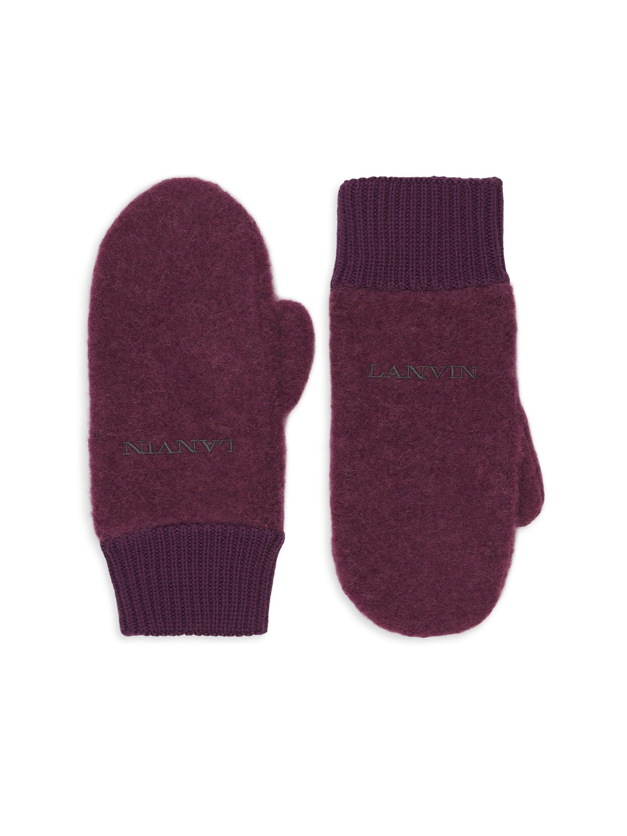 Lanvin Women's Wool Mittens - Burgundy