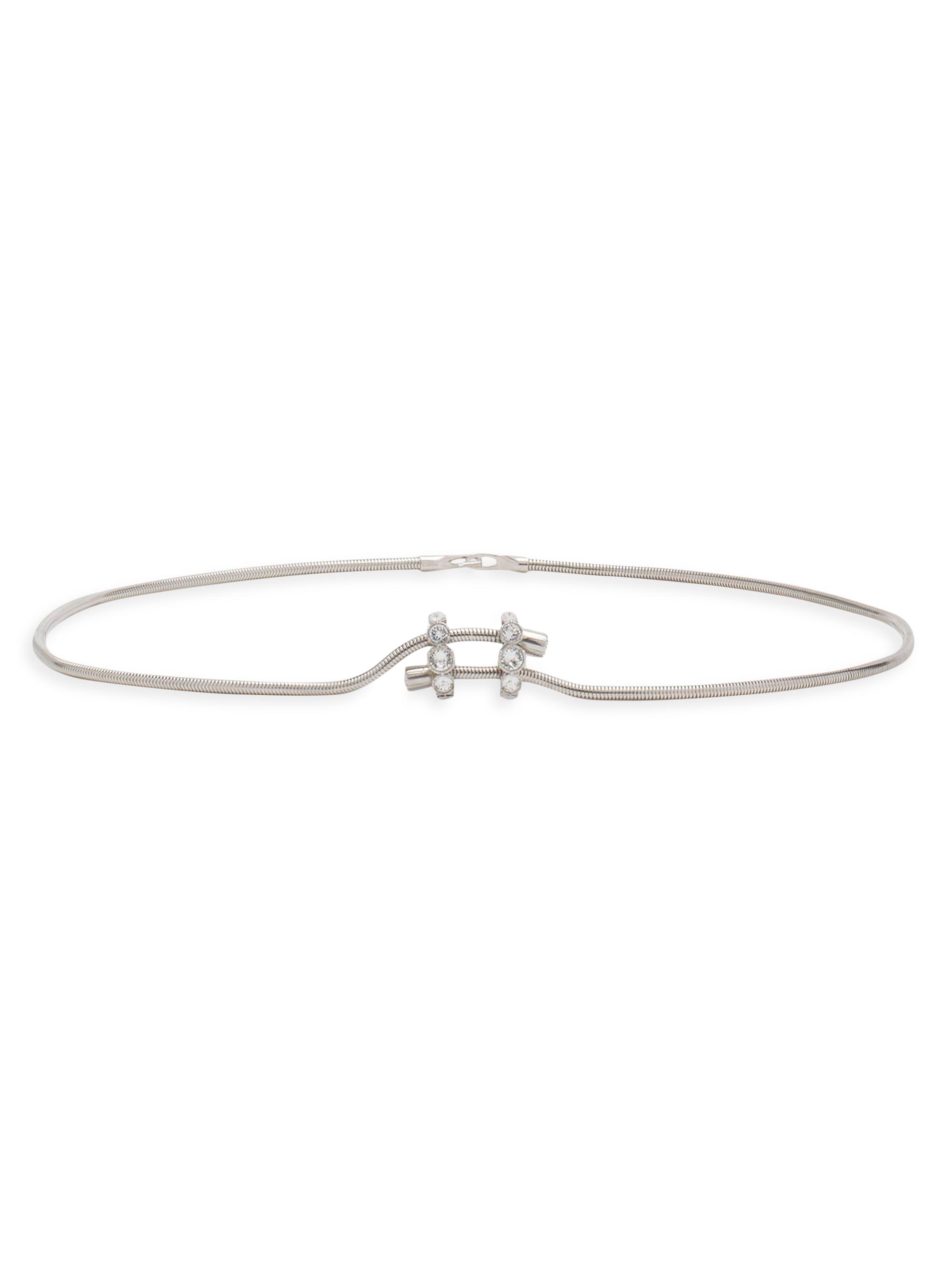 Lanvin Women's Traviata Brass Belt - Silver Crystal
