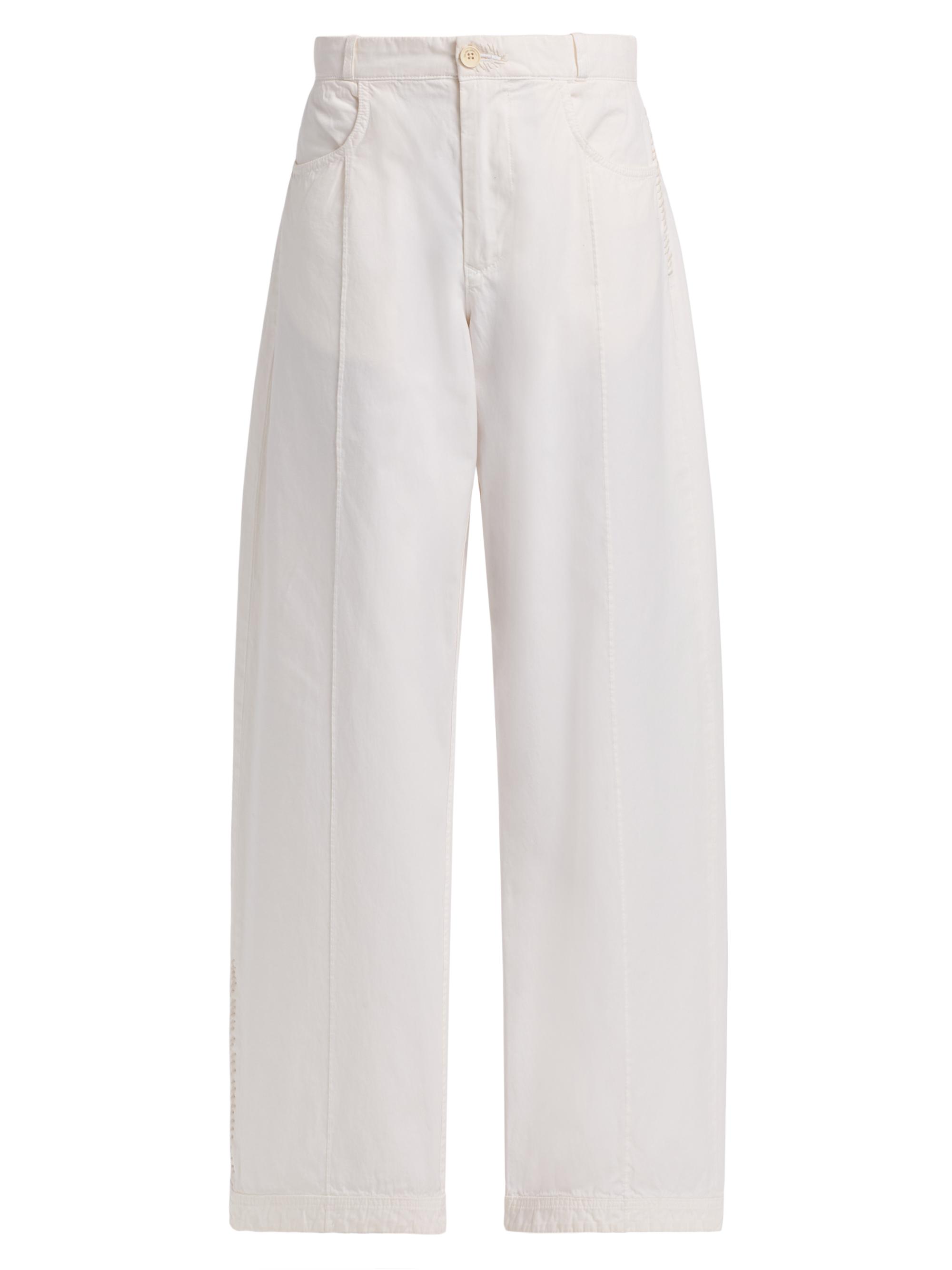 The Elder Statesman Women's Bender Cotton Chino Pants - Worn Off White