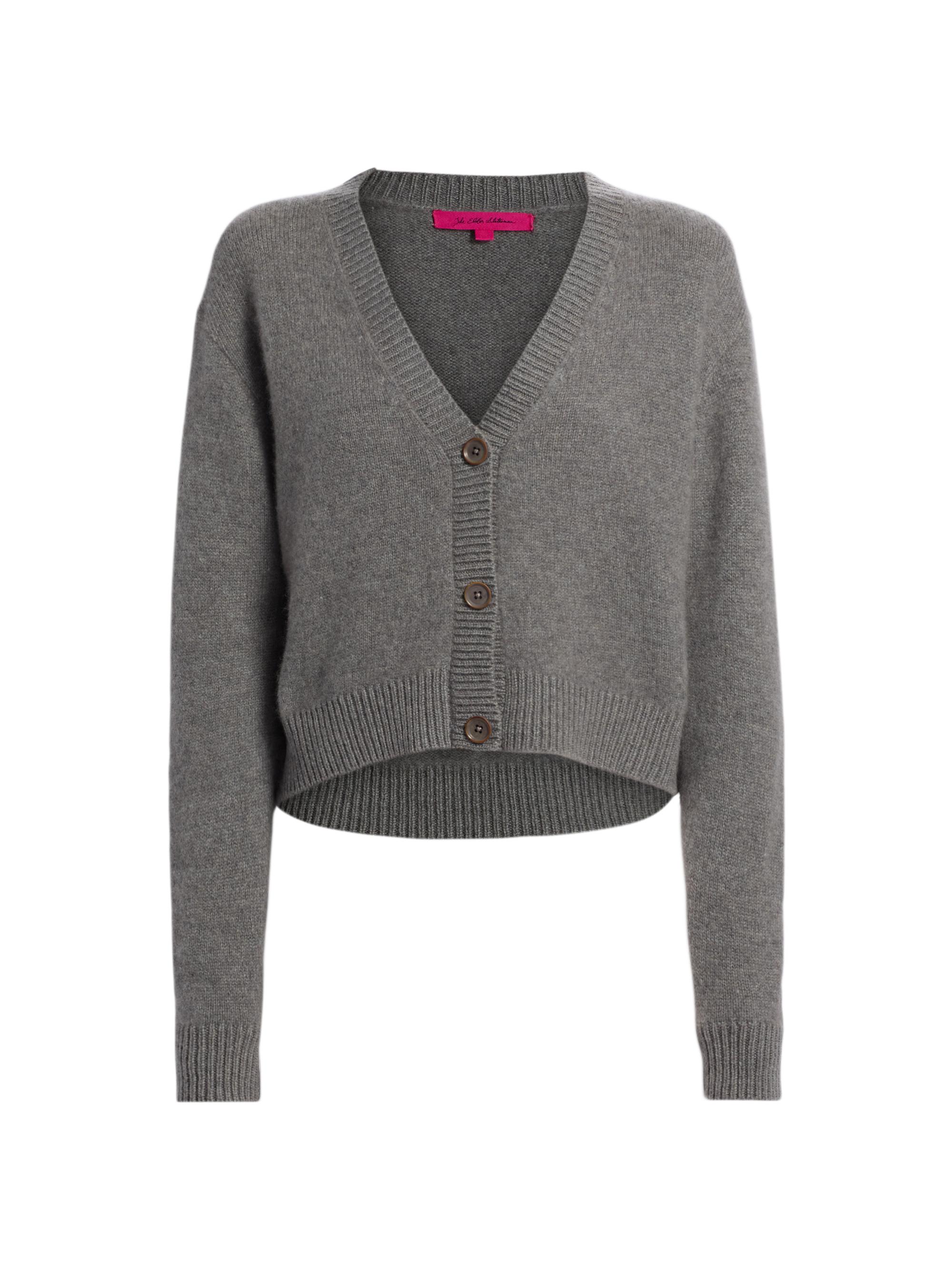 The Elder Statesman Women's Boxy Cashmere Cardigan - Light Grey