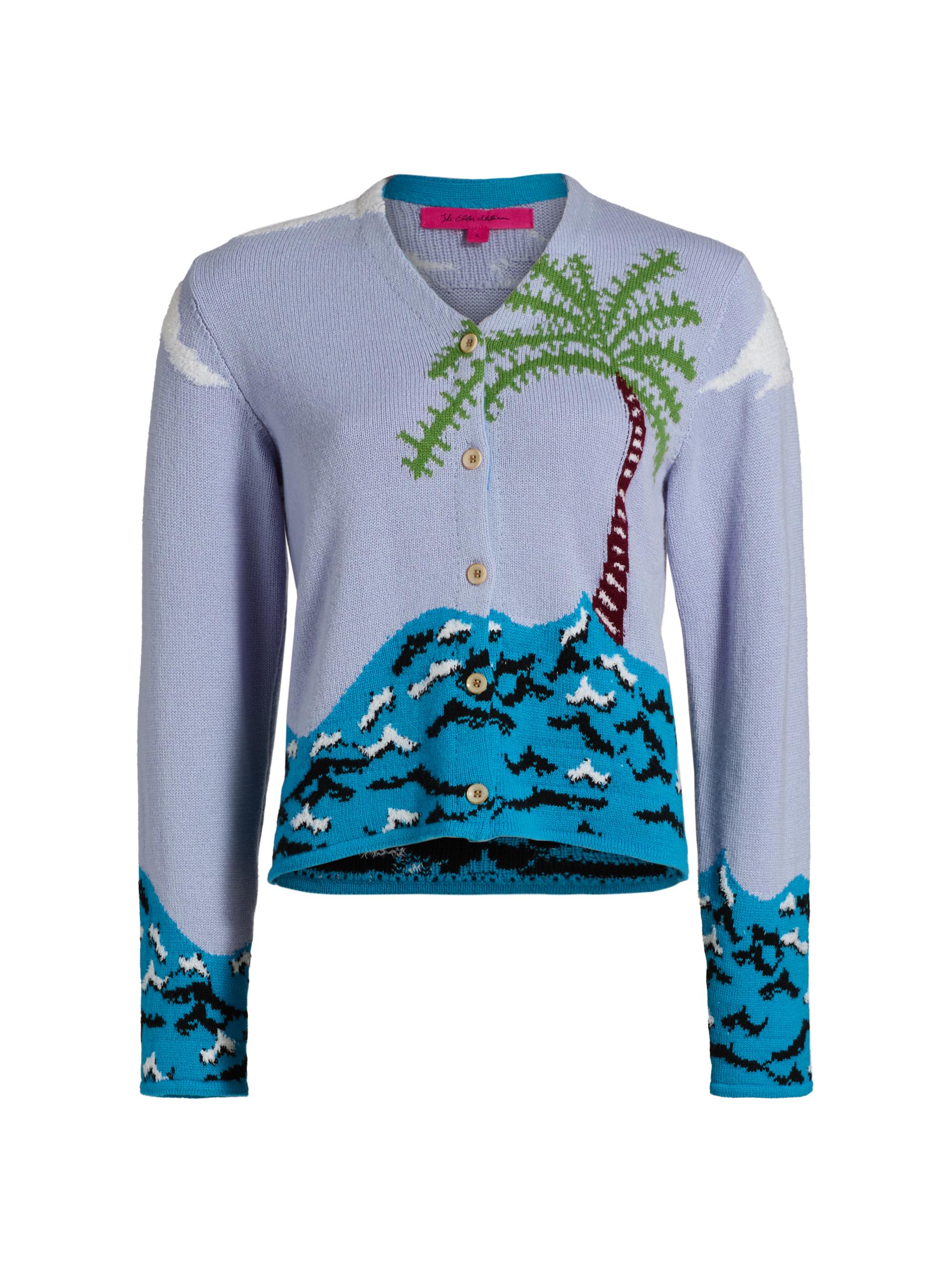 The Elder Statesman Women's Palm Beach Cardigan - Palm Multi