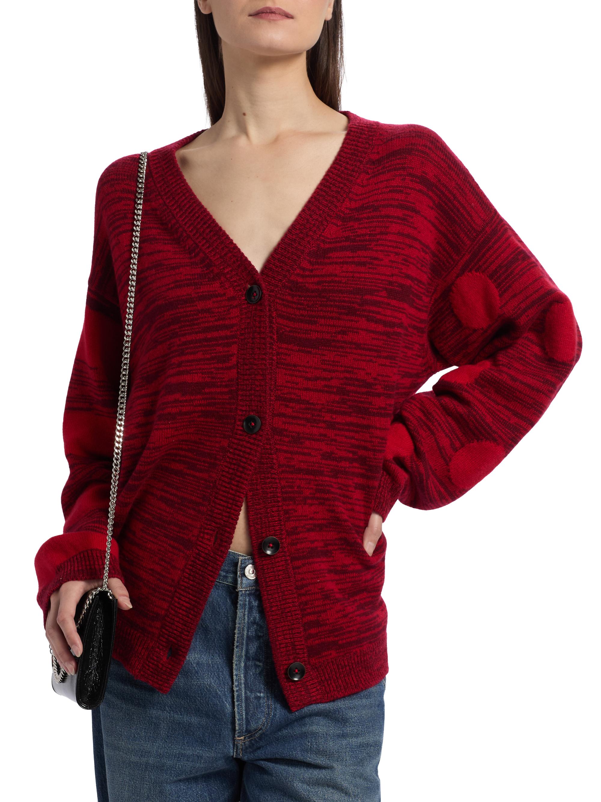 The Elder Statesman Striped Polka Dot Swan Cardigan | Saks Fifth
