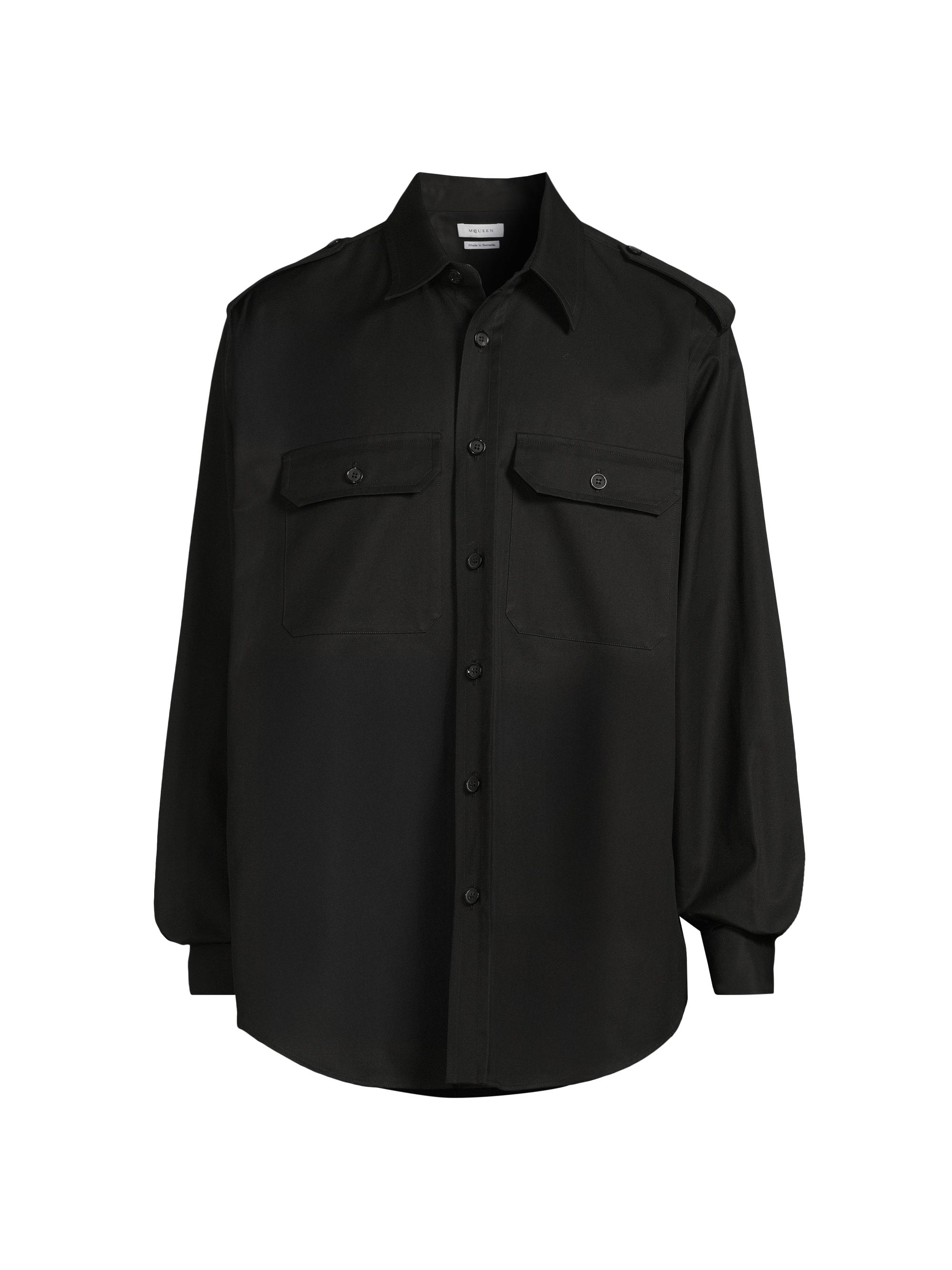 McQueen Men's Cotton Utility Shirt - Black