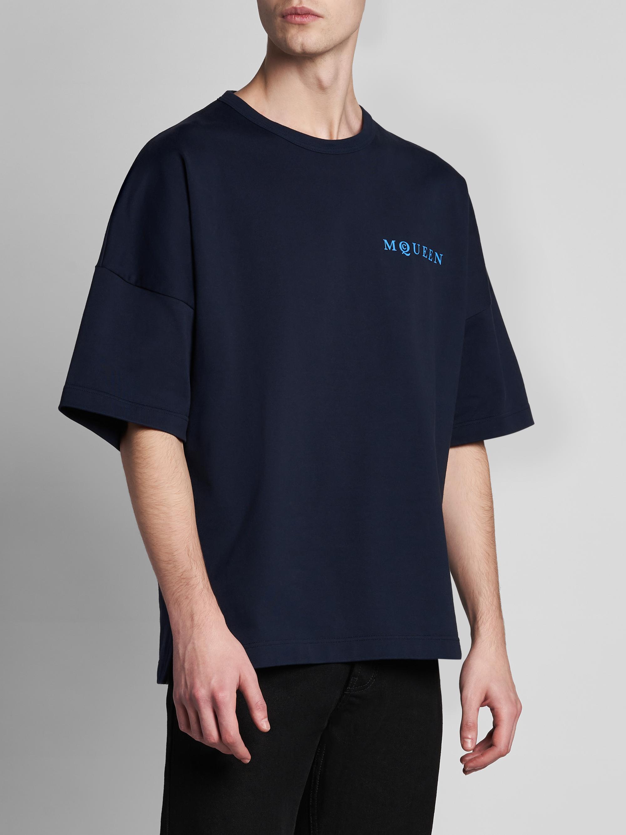McQueen Men's Logo Cotton Crewneck T-Shirt - Black Multi | Thumbnail 4