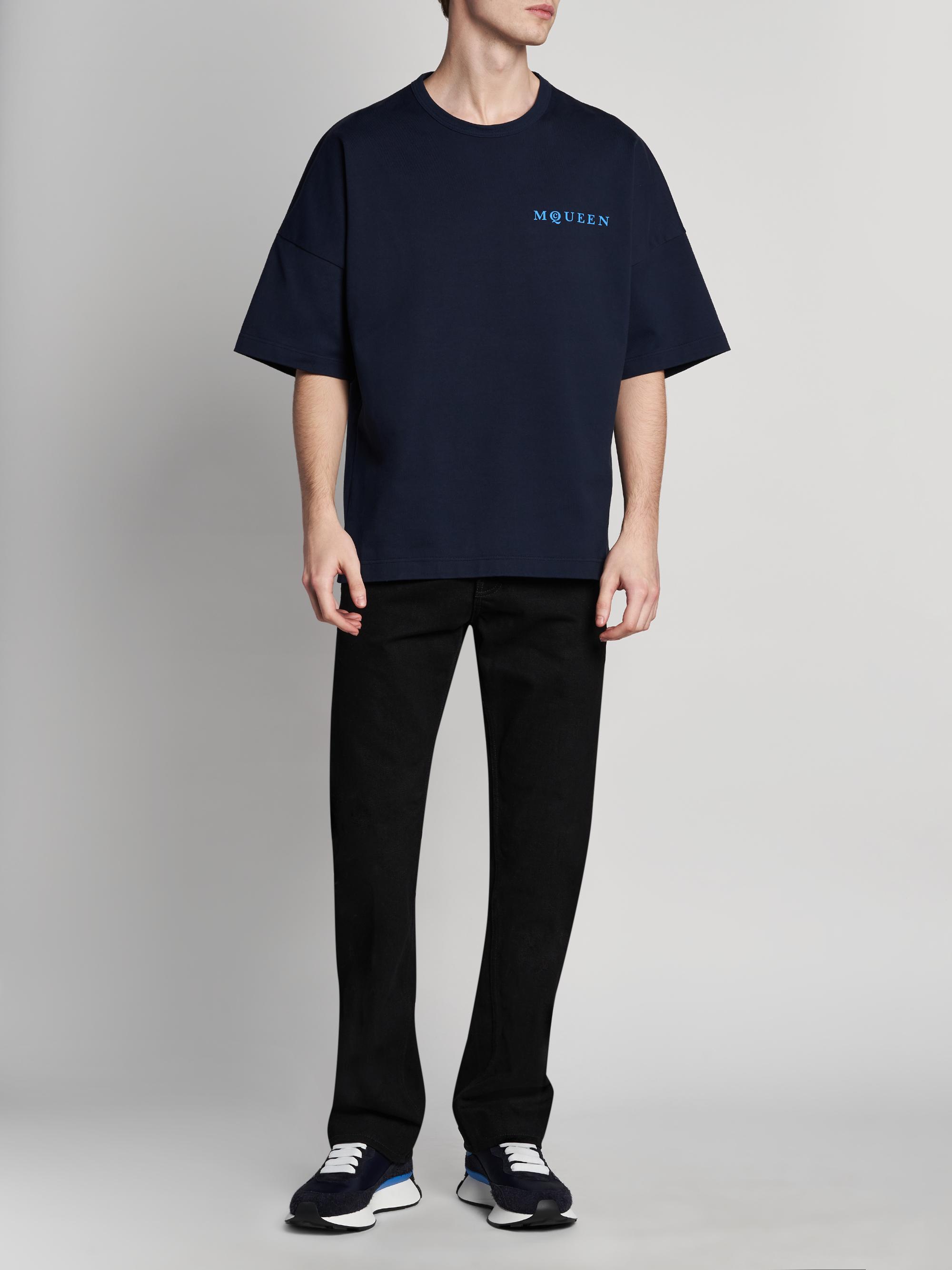 McQueen Men's Logo Cotton Crewneck T-Shirt - Black Multi | Thumbnail 2
