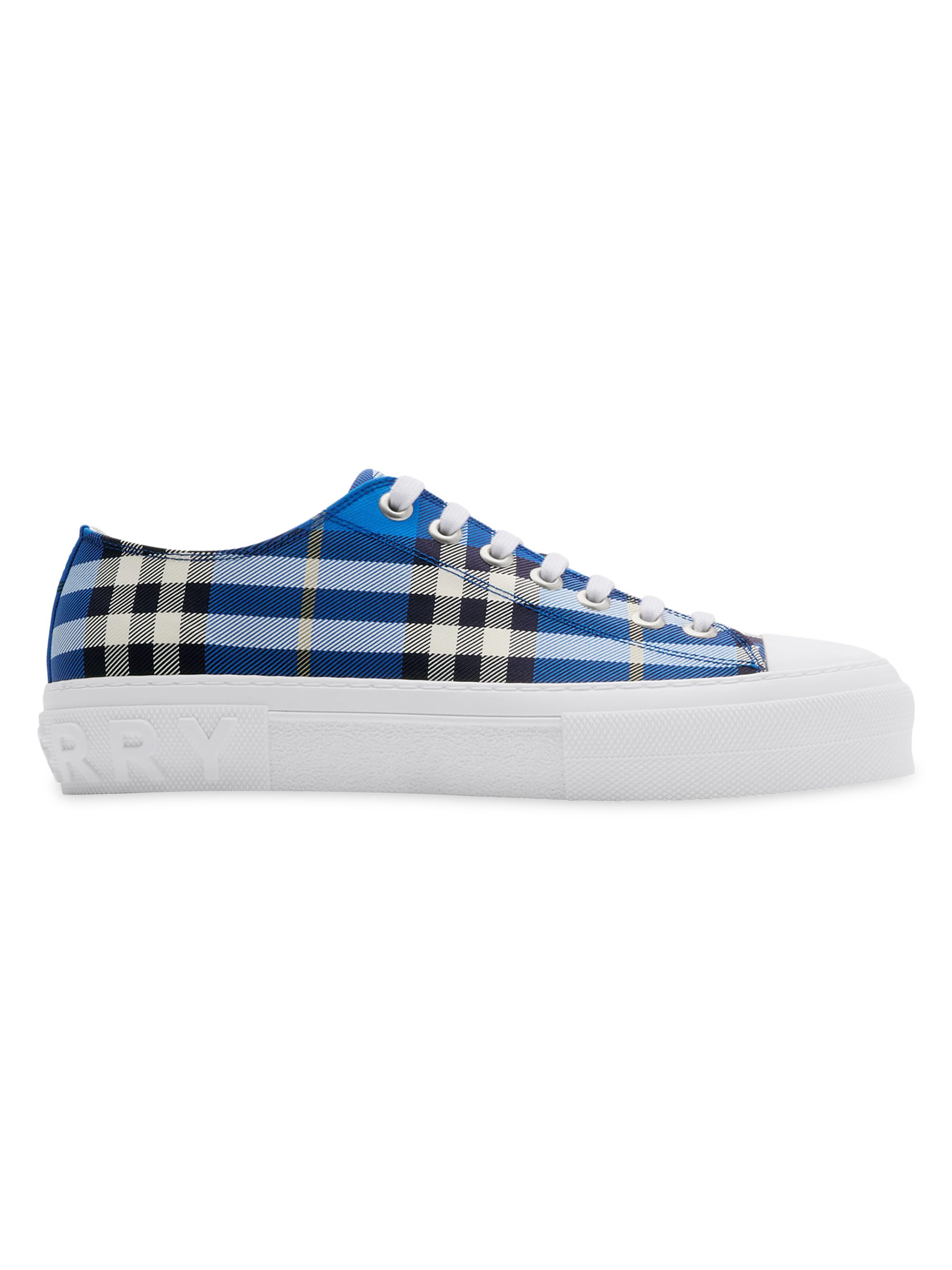 Burberry Men's Check Low-Top Sneakers - Hyacinth