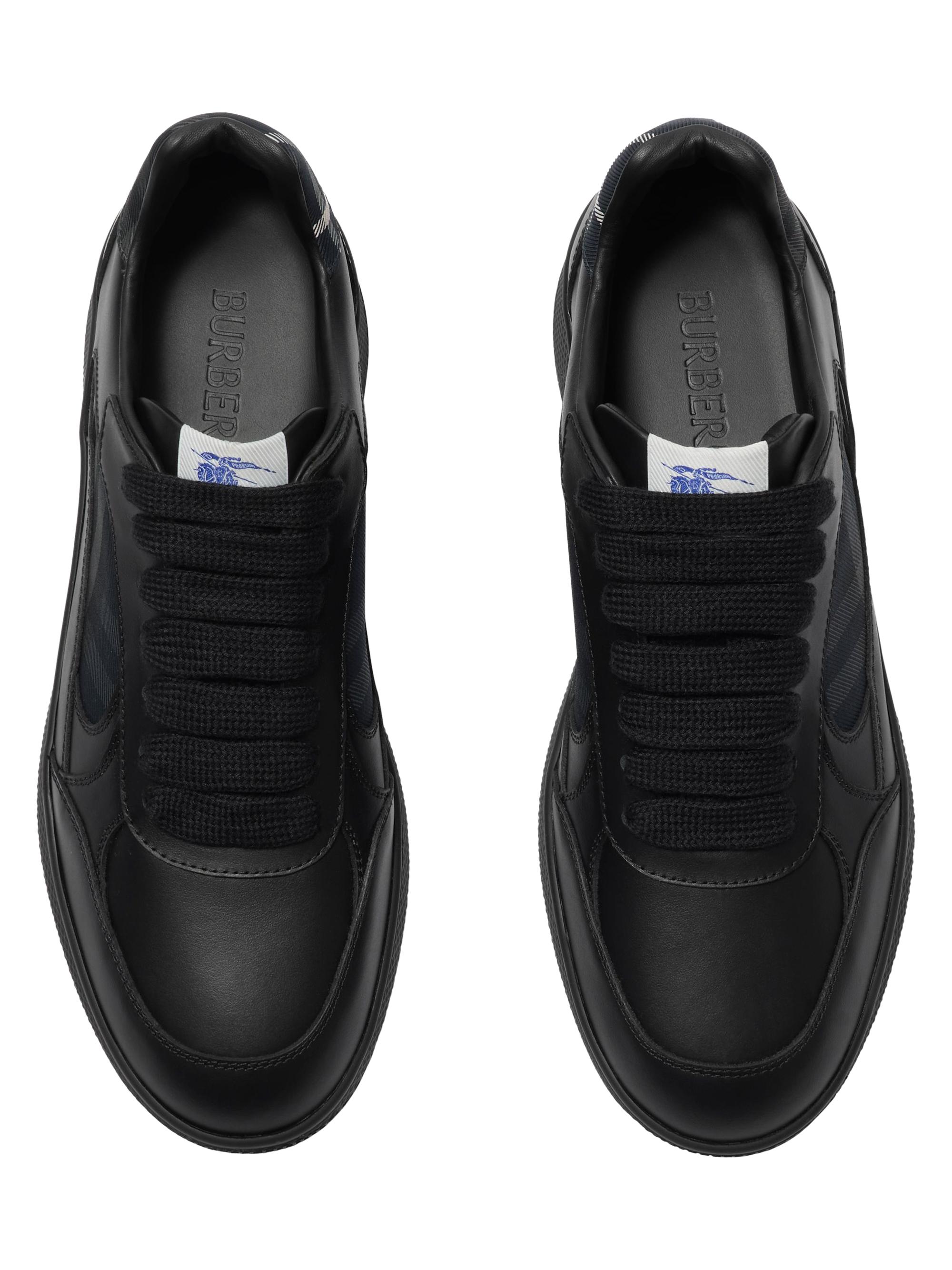 Burberry Check Low-Top Leather Sneakers | Saks Fifth Avenue