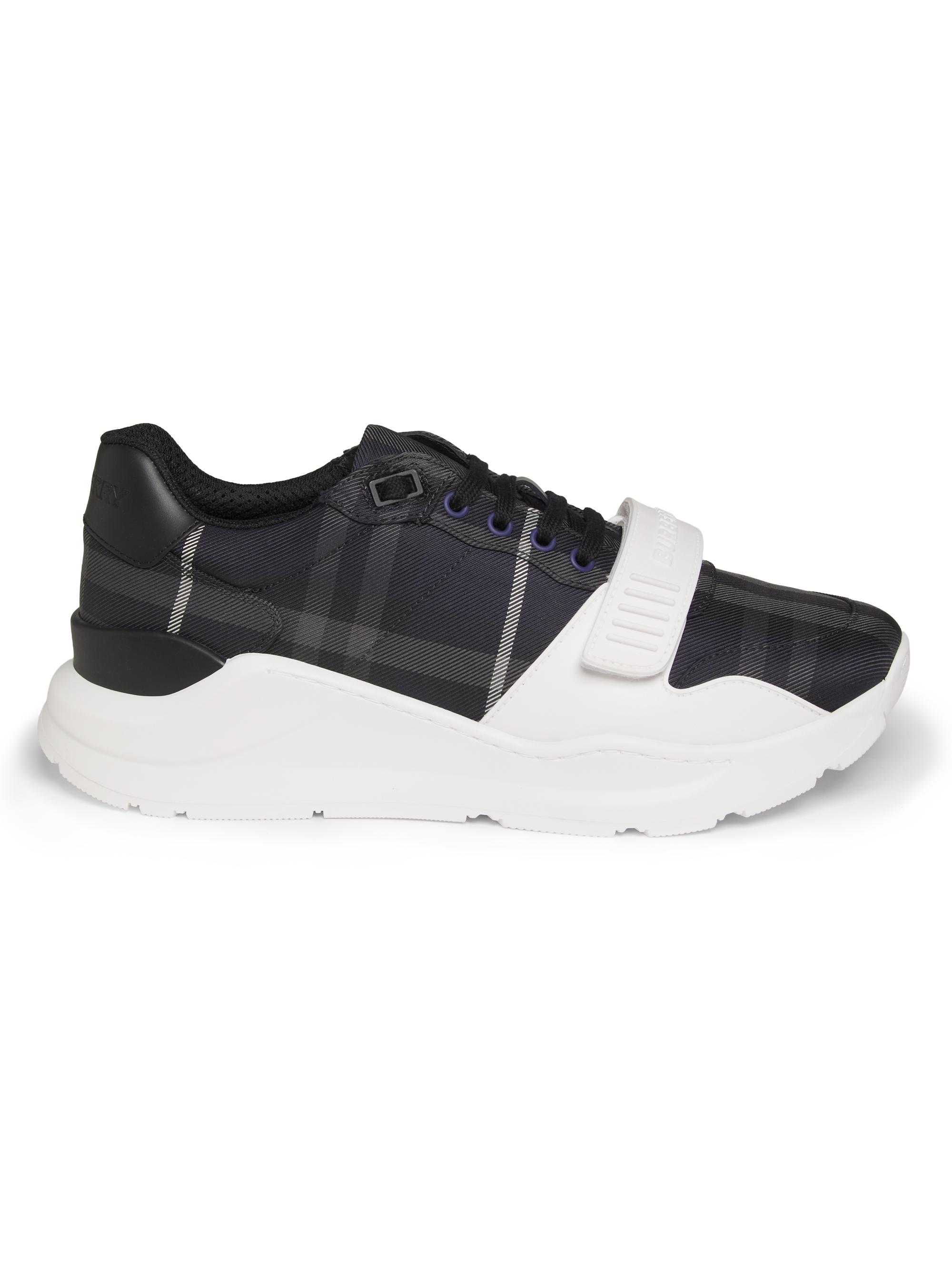 Burberry Men's Check Low-Top Sneakers - Storm Blue Check