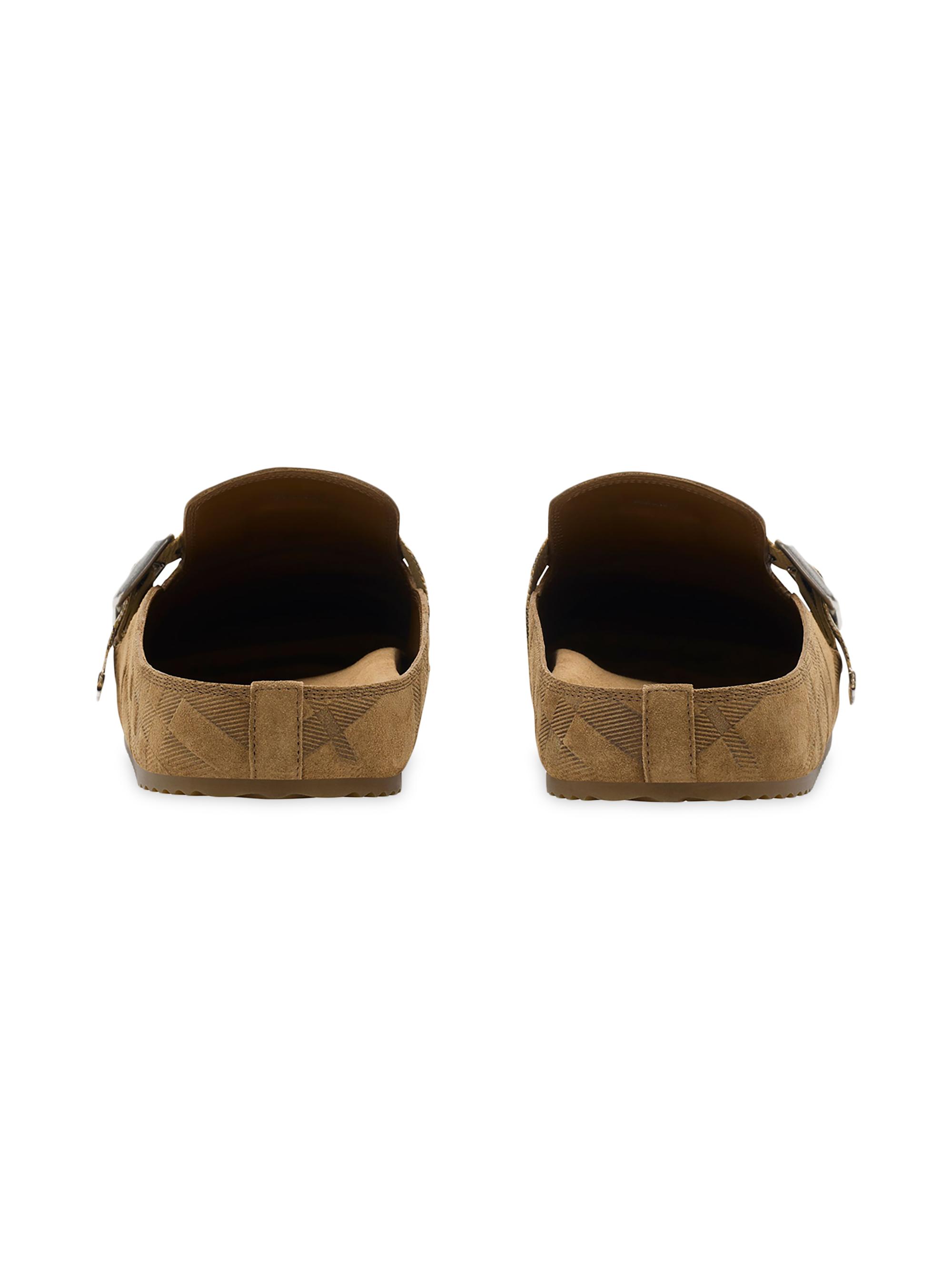 Urchin Check-Trimmed Suede Clogs