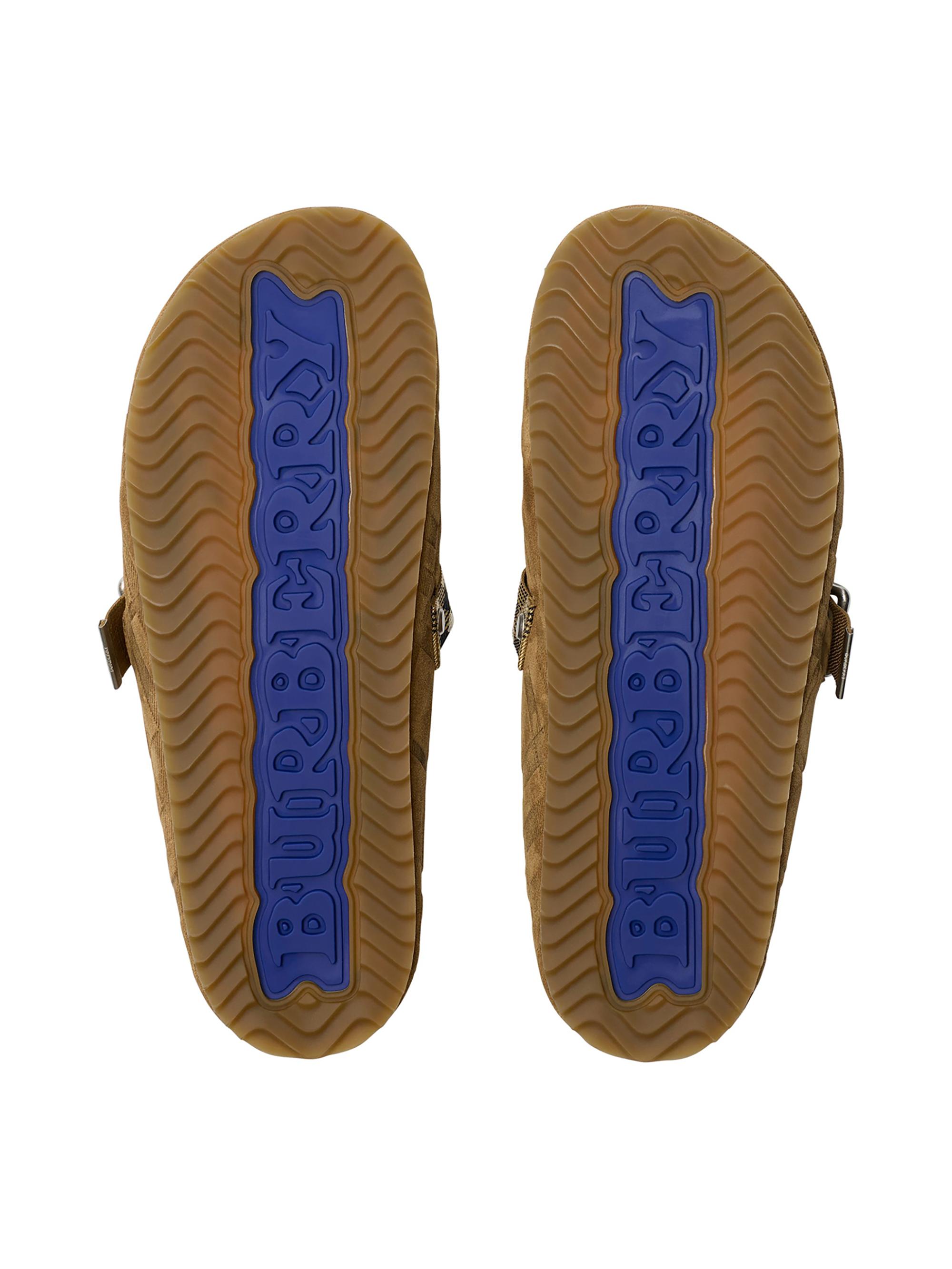 Urchin Check-Trimmed Suede Clogs